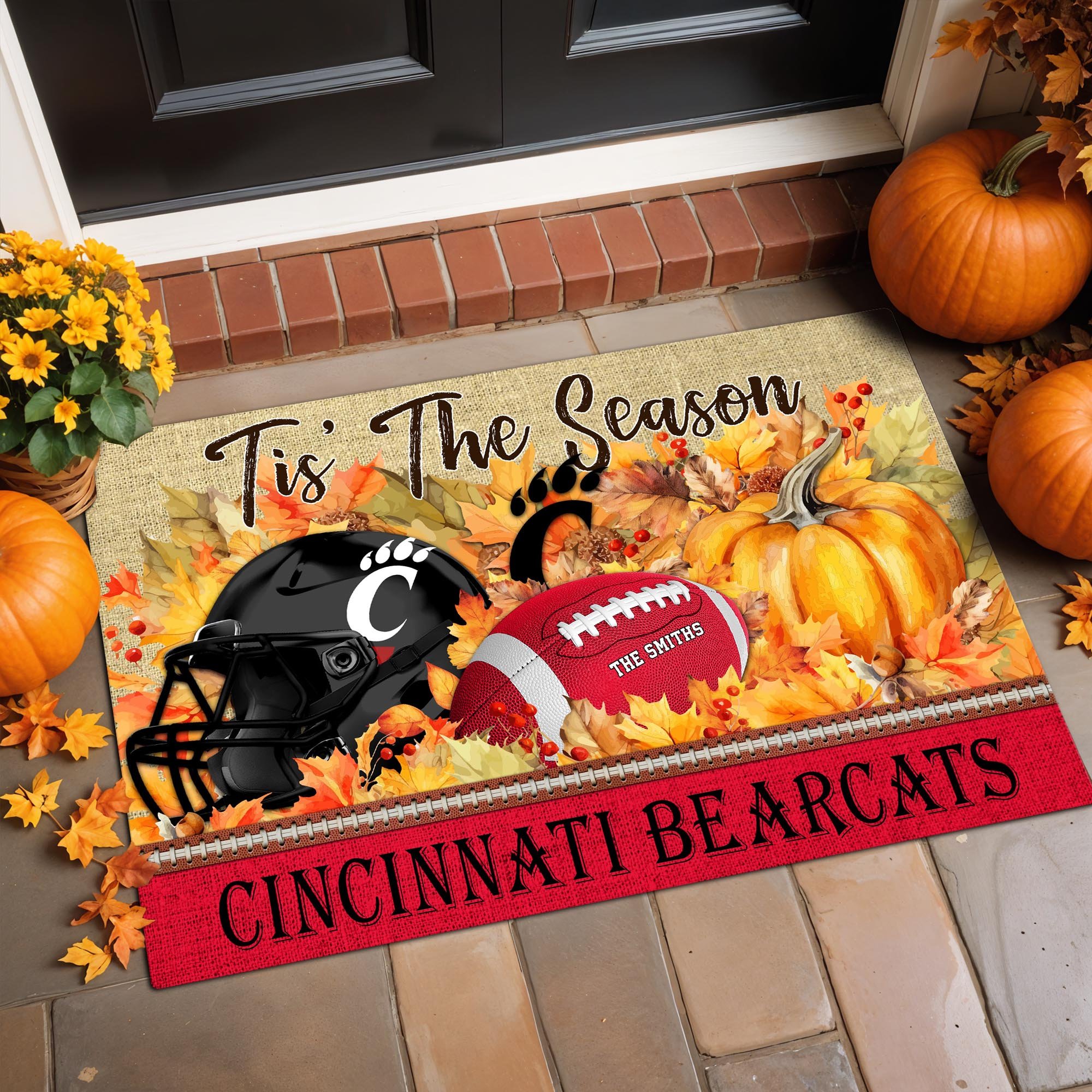 Cincinnati Bearcats Team Doormat Custom Family Name, Doormat For Sport Fan, Fan Gifts, Home Decor ETRG-60971