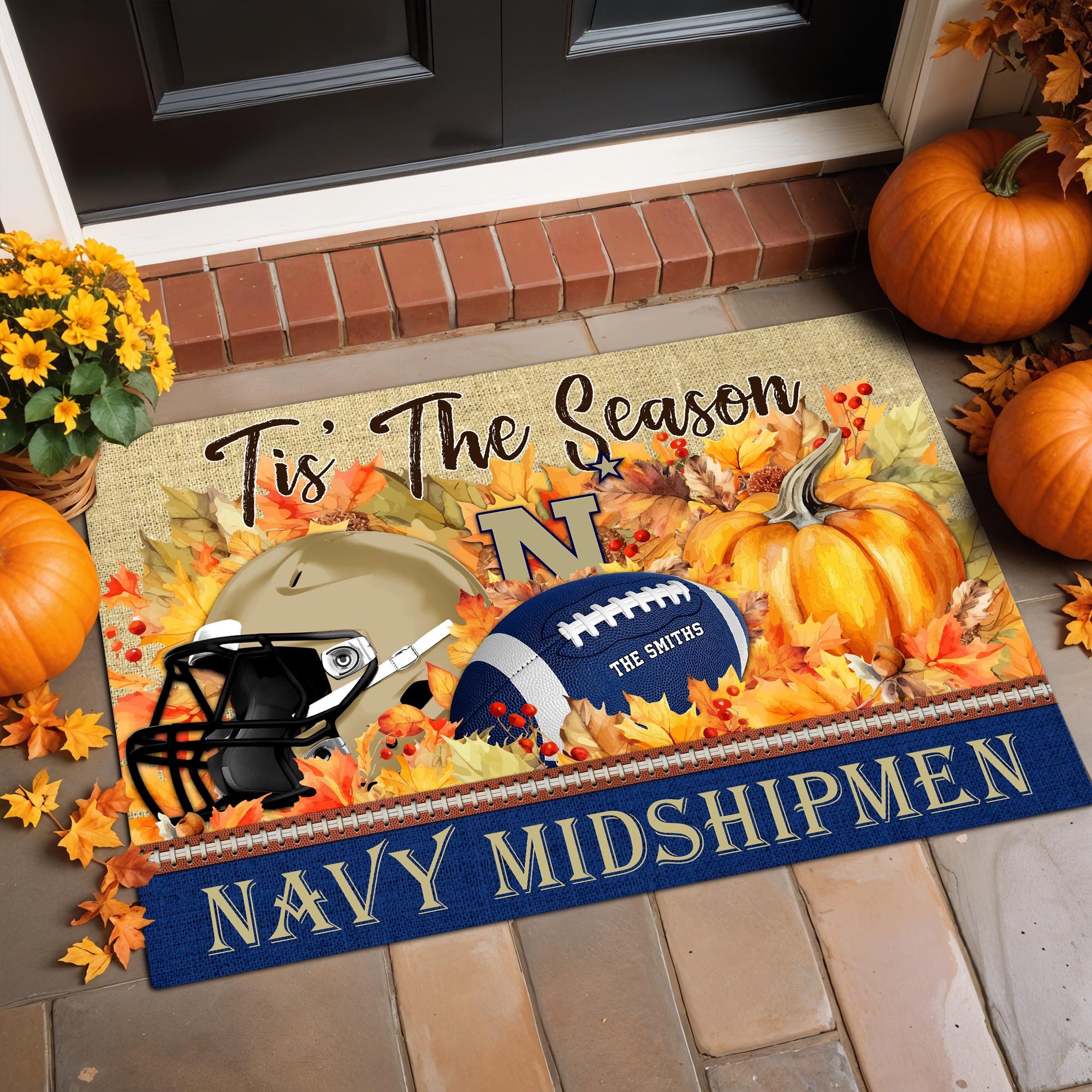 Navy Midshipmen Team Doormat Custom Family Name, Doormat For Sport Fan, Fan Gifts, Home Decor ETRG-60971