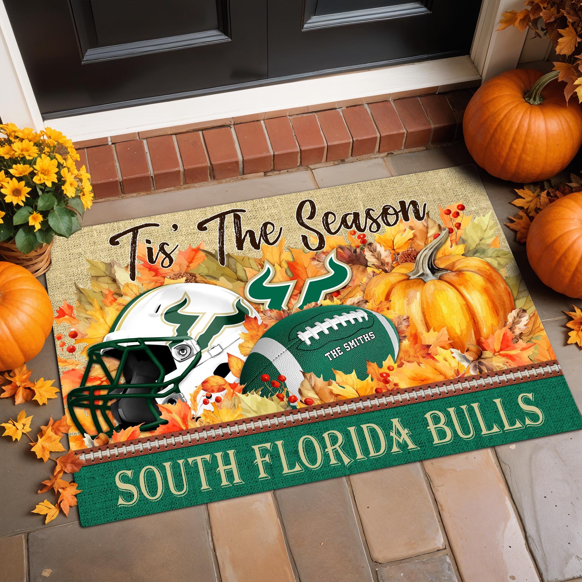 South Florida Bulls Team Doormat Custom Family Name, Doormat For Sport Fan, Fan Gifts, Home Decor ETRG-60971