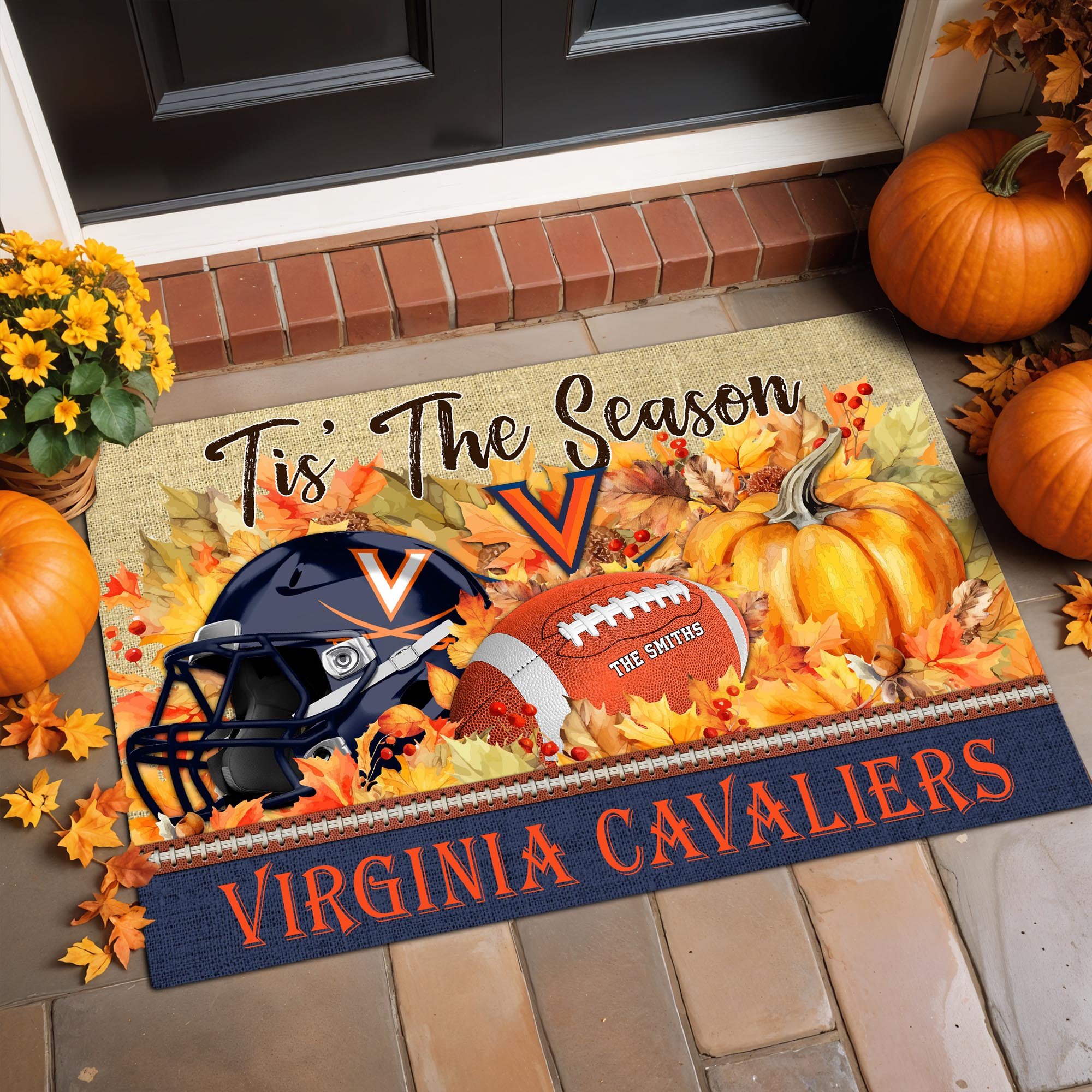 Virginia Cavaliers Team Doormat Custom Family Name, Doormat For Sport Fan, Fan Gifts, Home Decor ETRG-60971