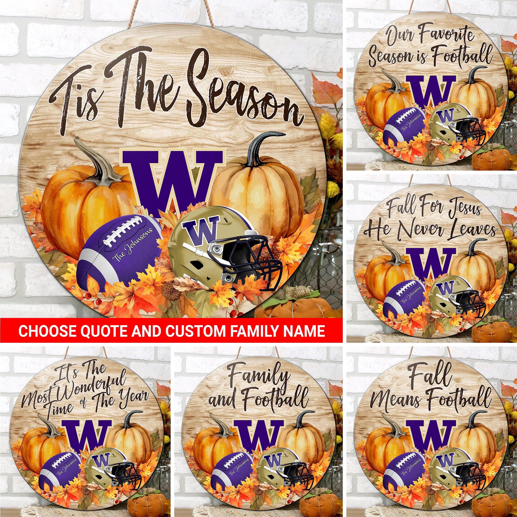 Washington Huskies Shape Wooden Sign Custom Your Family Name And Choose Your Quotes,, Sport Gifts, Home Decor ETRG-61040