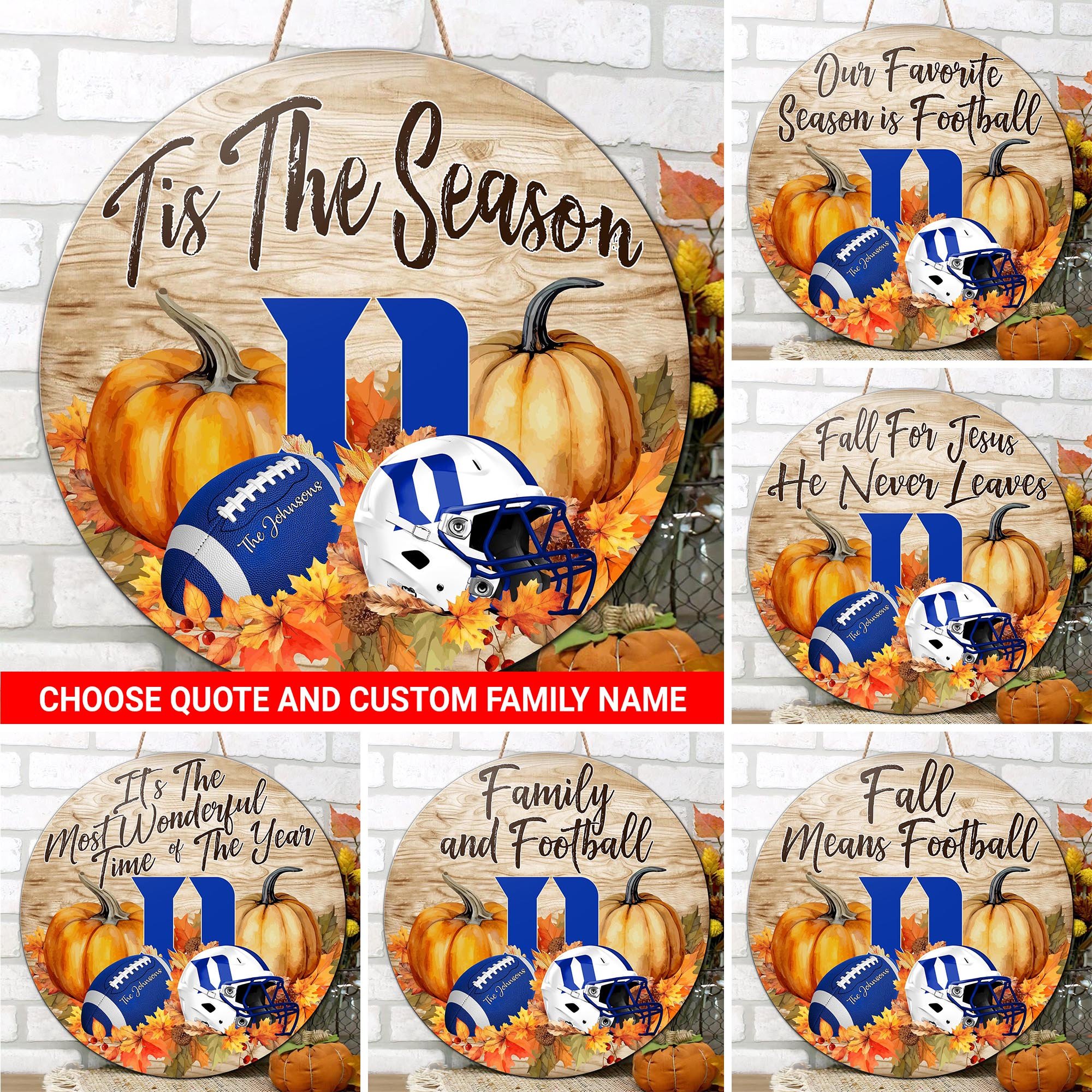 Duke Blue Devils Shape Wooden Sign Custom Your Family Name And Choose Your Quotes,, Sport Gifts, Home Decor ETRG-61040