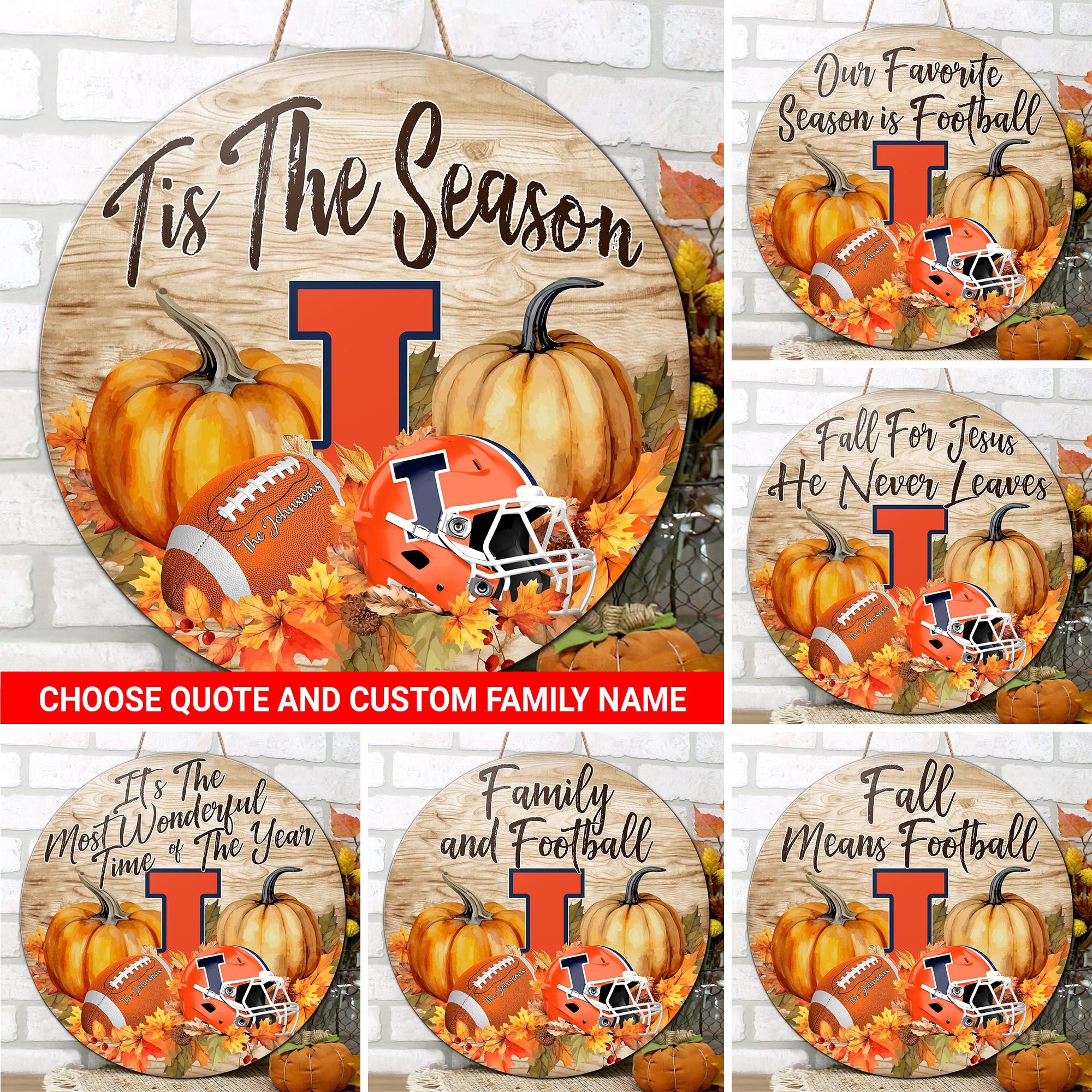 Illinois Fighting Illini Shape Wooden Sign Custom Your Family Name And Choose Your Quotes,, Sport Gifts, Home Decor ETRG-61040