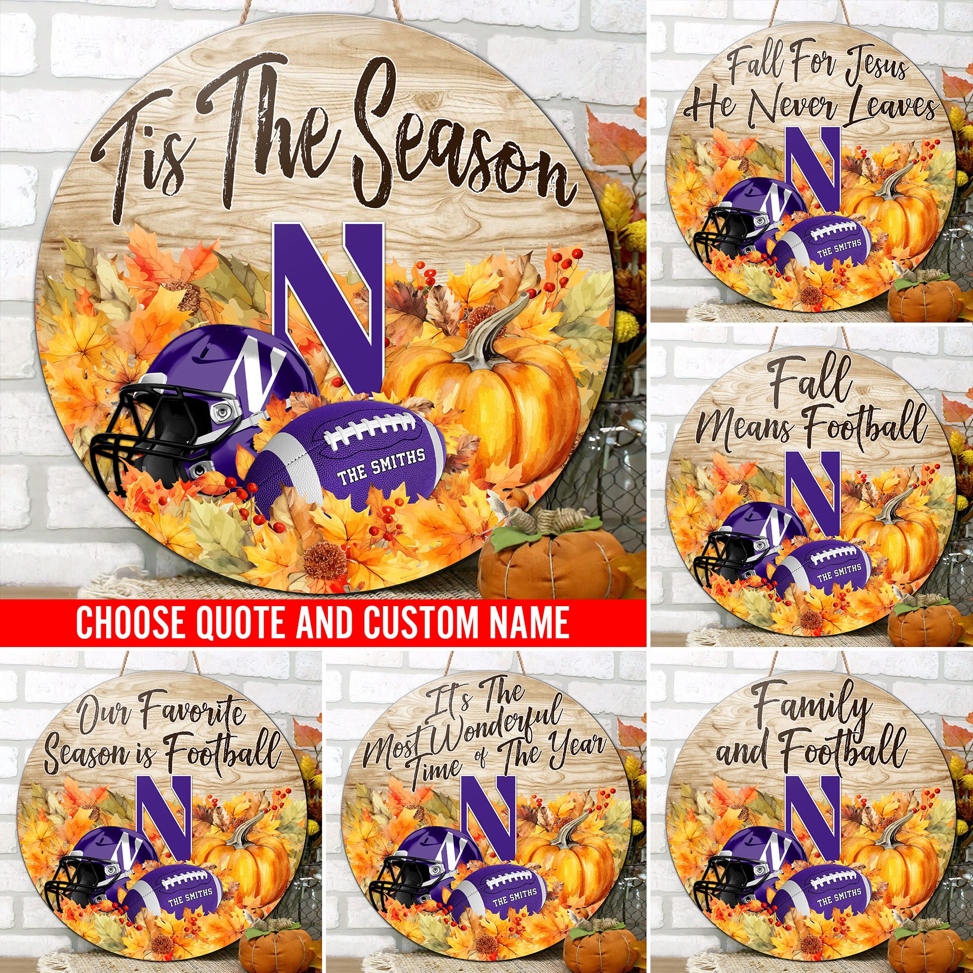 Northwestern Wildcats Shape Wooden Sign Custom Name And Choose Quotes, Sport Team Sign For Fans ETRG-61059