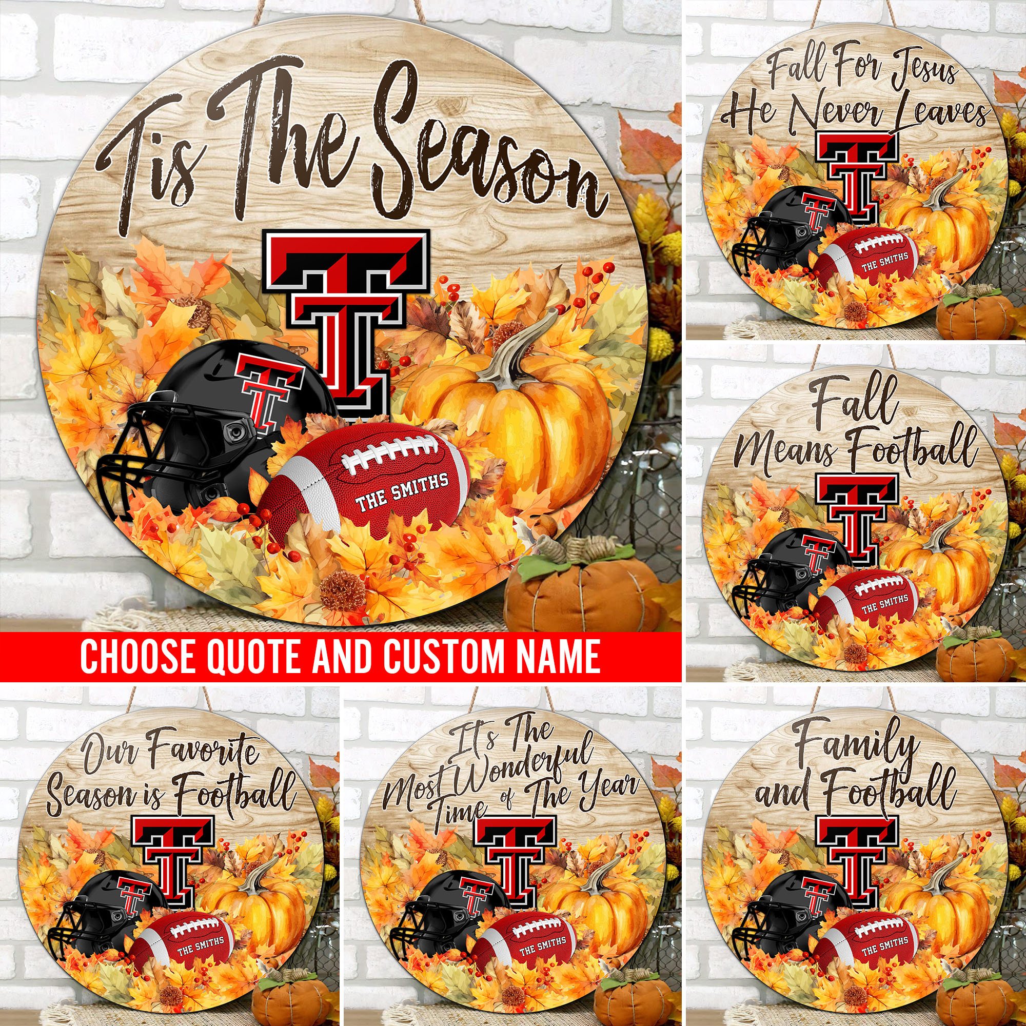 Texas Tech Red Raiders Shape Wooden Sign Custom Name And Choose Quotes, Sport Team Sign For Fans, Wall Hanging ETRG-61059