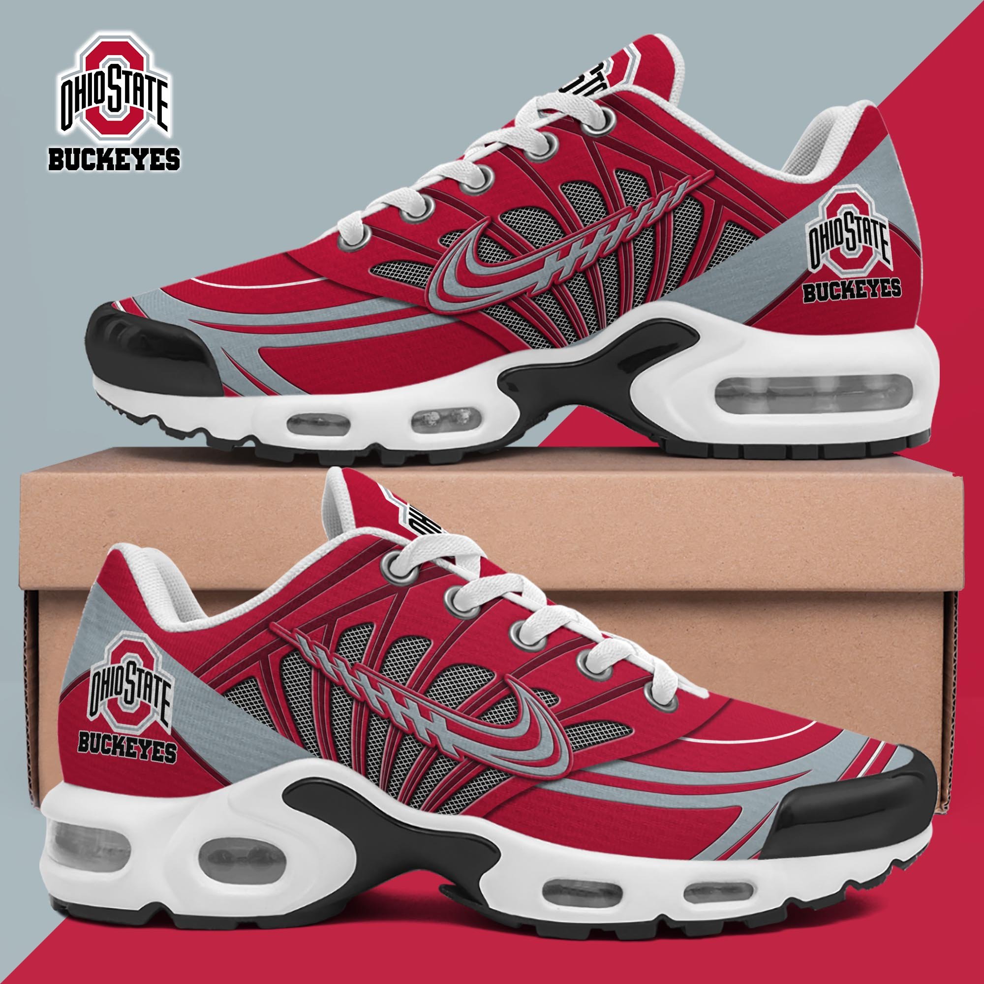 01 Ohio State Buckeyes TN Shoes Custom Name, Sport Shoes For Fan, Fan Gifts ETRG-61135