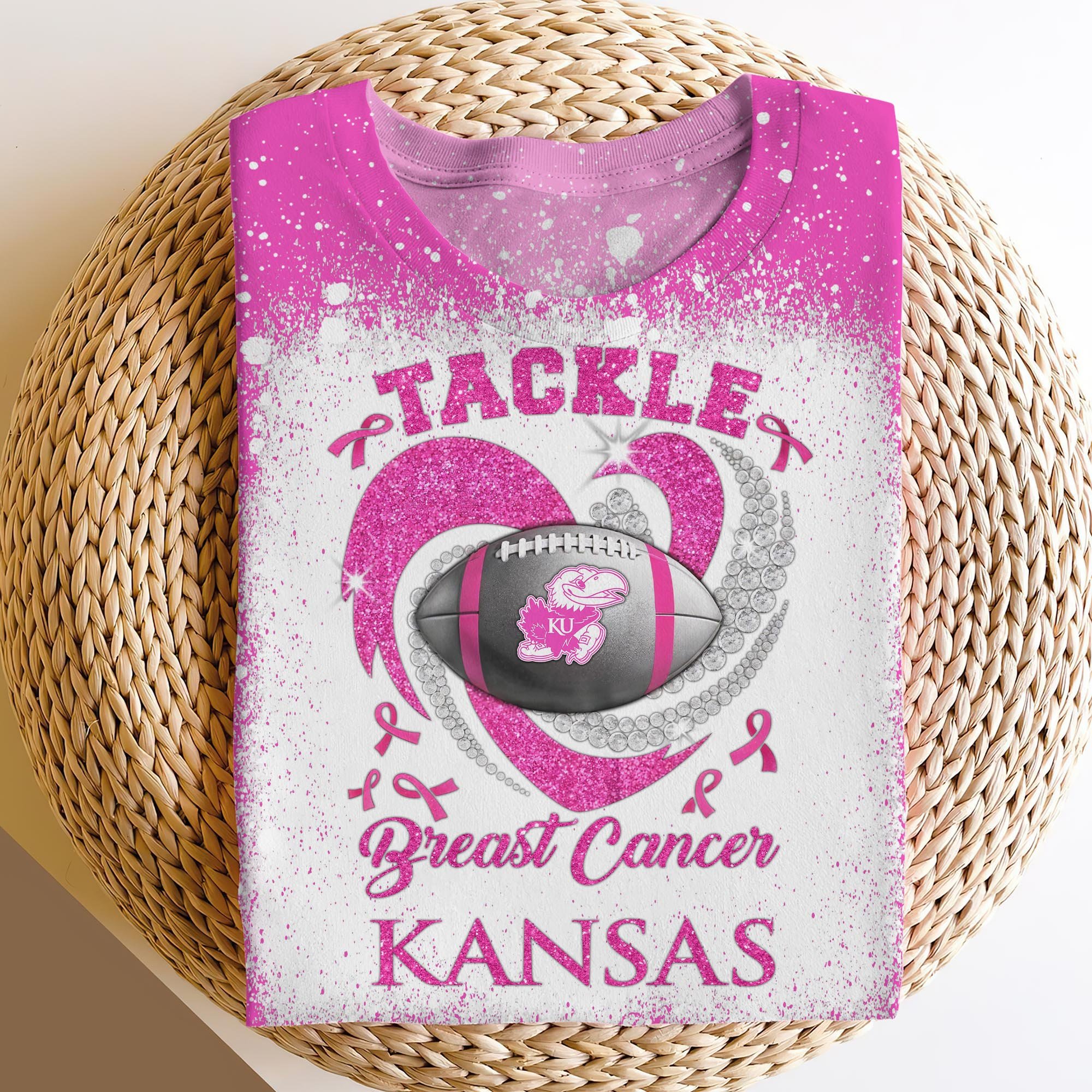 Kansas Jayhawks Sweatshirt, Hoodie, T-shirt Custom Name, Breast Cancer Shirts For Sport Lovers, Sport Gifts ETRG-61427