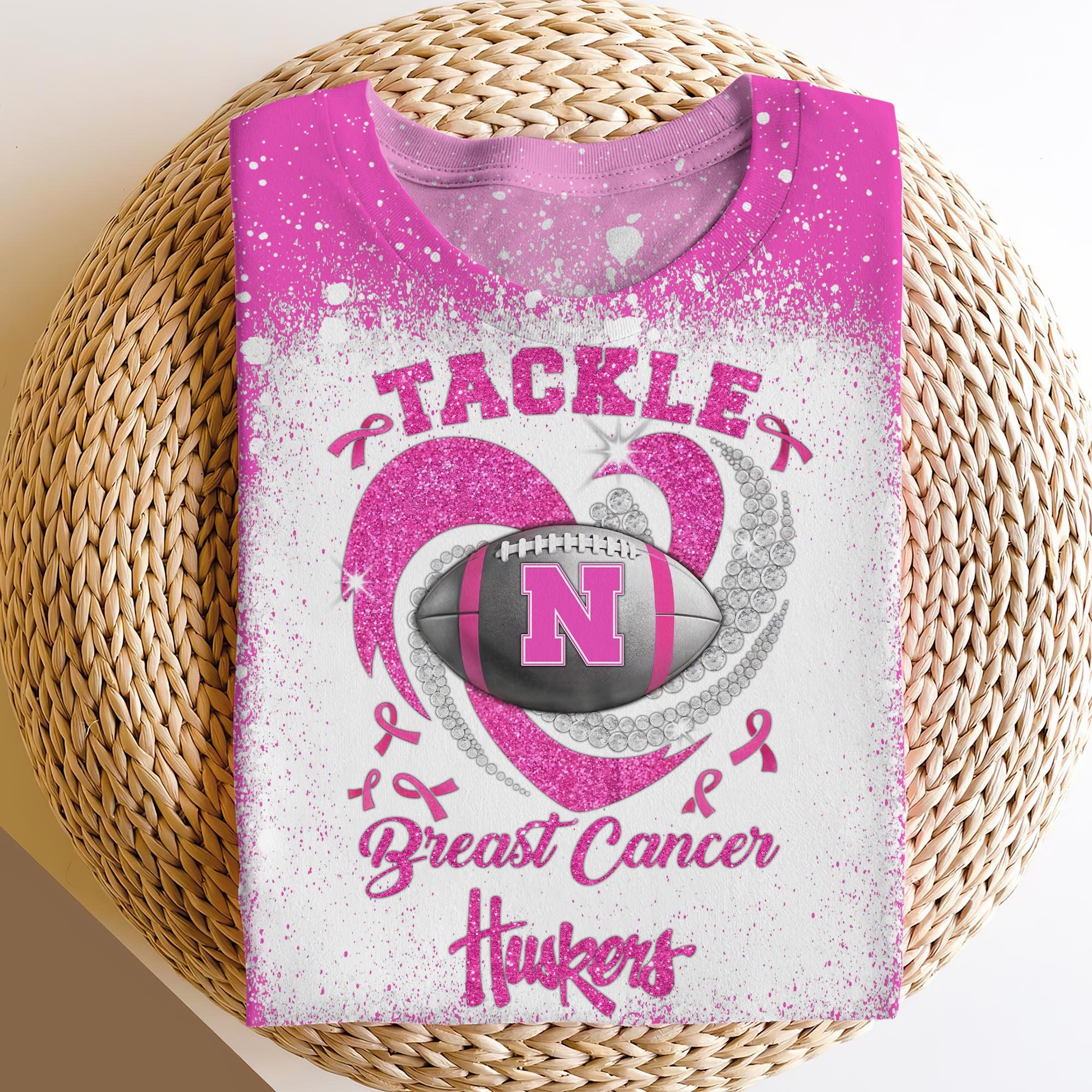 Nebraska Cornhuskers Sweatshirt, Hoodie, T-shirt Custom Name, Breast Cancer Shirts For Sport Lovers, Sport Gifts ETRG-61427