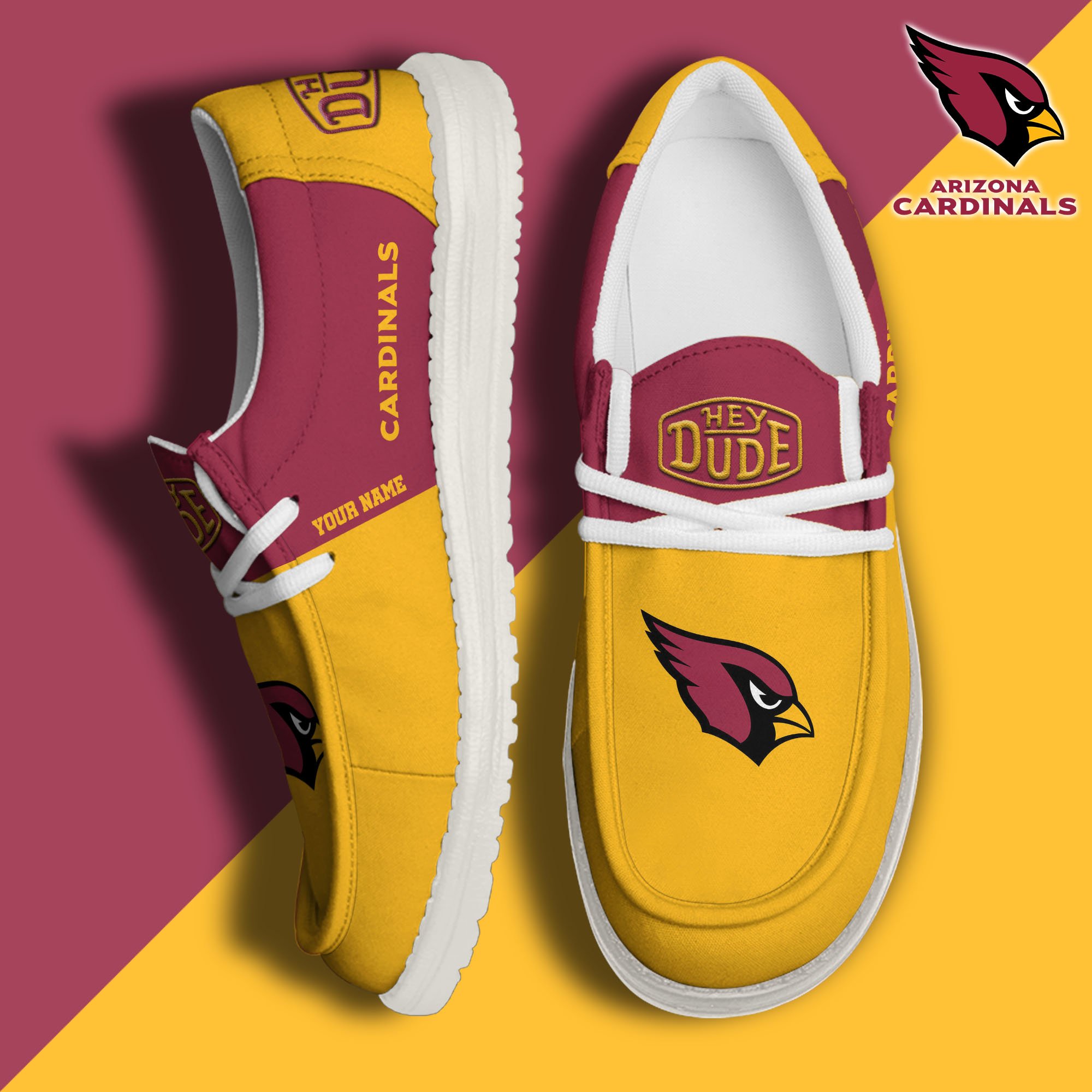 Arizona Cardinals Sport Hey Dude Canvas Loafer Shoes 2024 Version Custom Your Name, Sport Team Shoes, Sport Gifts ETRG-61666