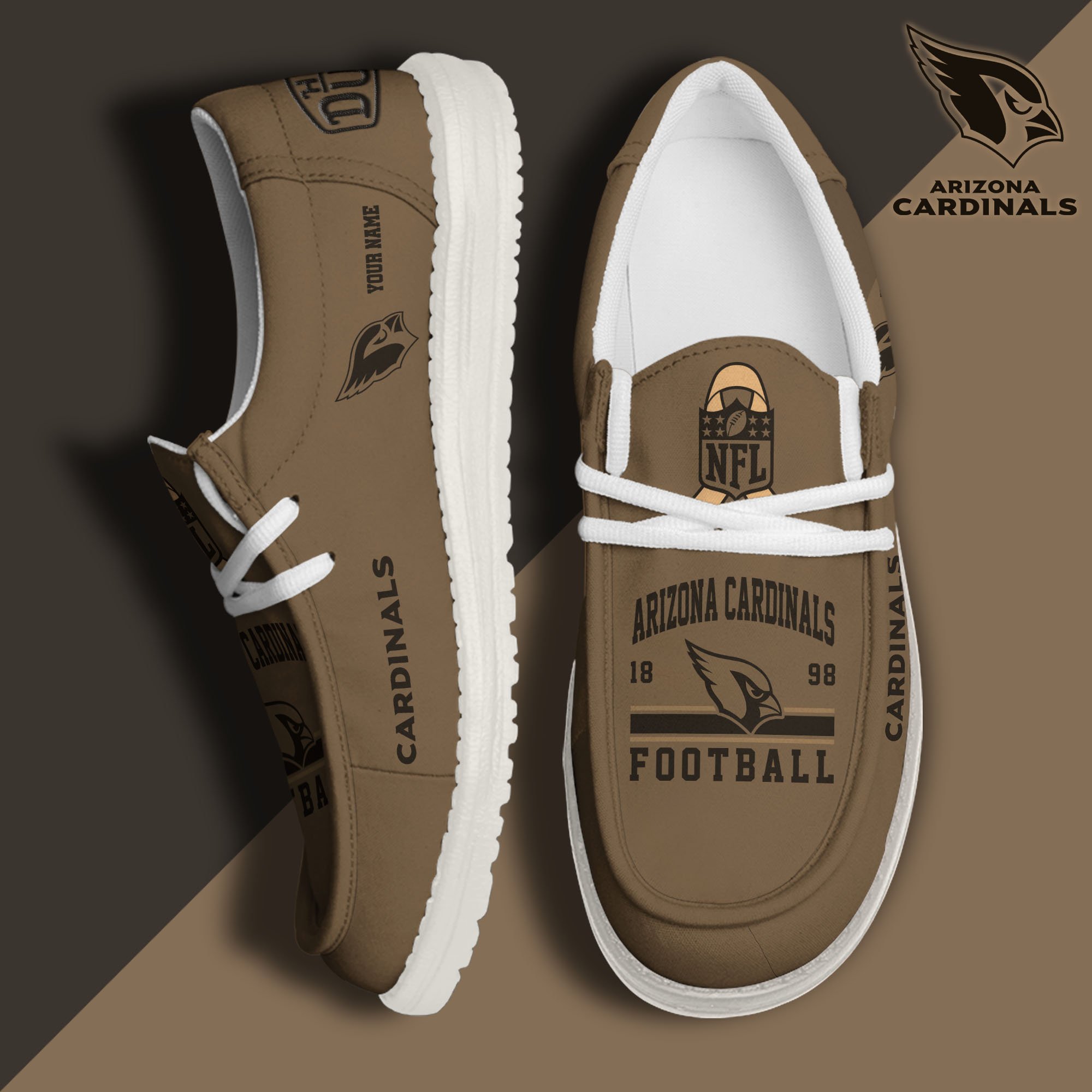 Arizona Cardinals Hey Dude Canvas Loafer Shoes 2024 Version Custom Your Name, Football Team Shoes, Sport Gifts ETRG-61668