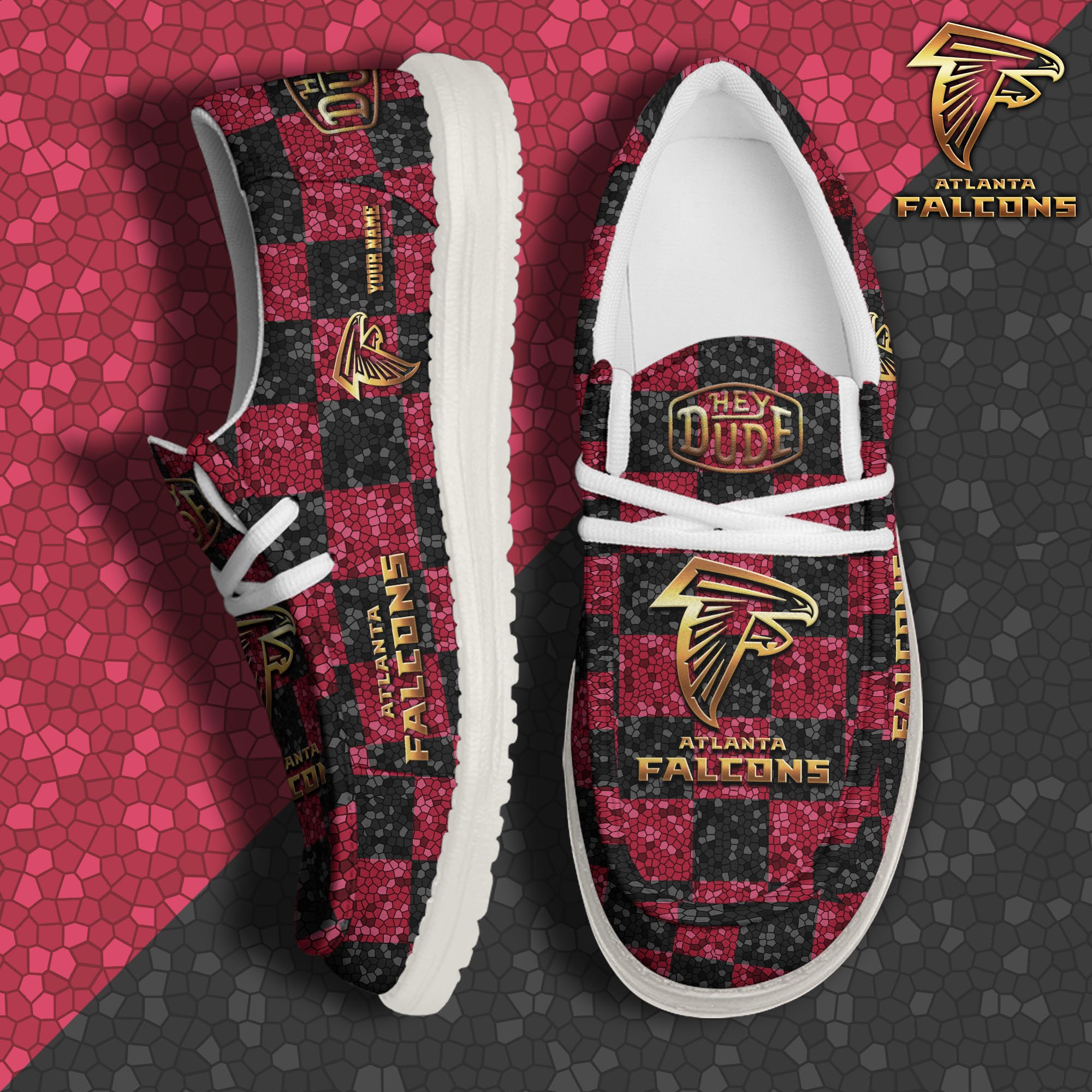 Atlanta Falcons Hey Dude Canvas Loafer Shoes 2024 Version Custom Your Name, Football Shoes For Fans, Sport Gifts ETRG-61670