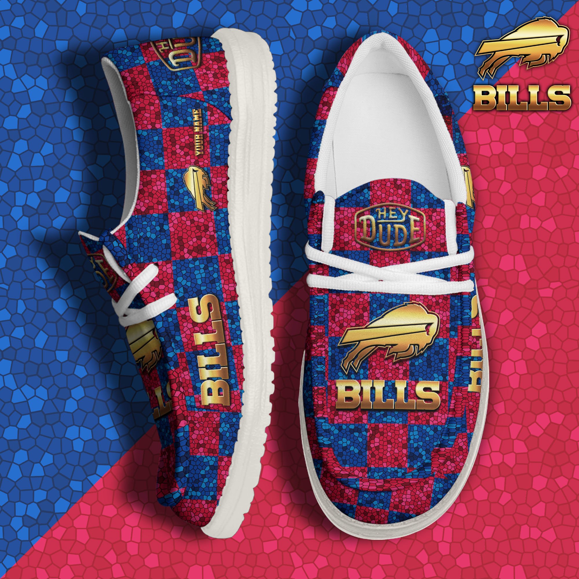 Buffalo Bills Hey Dude Canvas Loafer Shoes 2024 Version Custom Your Name, Football Shoes For Fans, Sport Gifts ETRG-61670