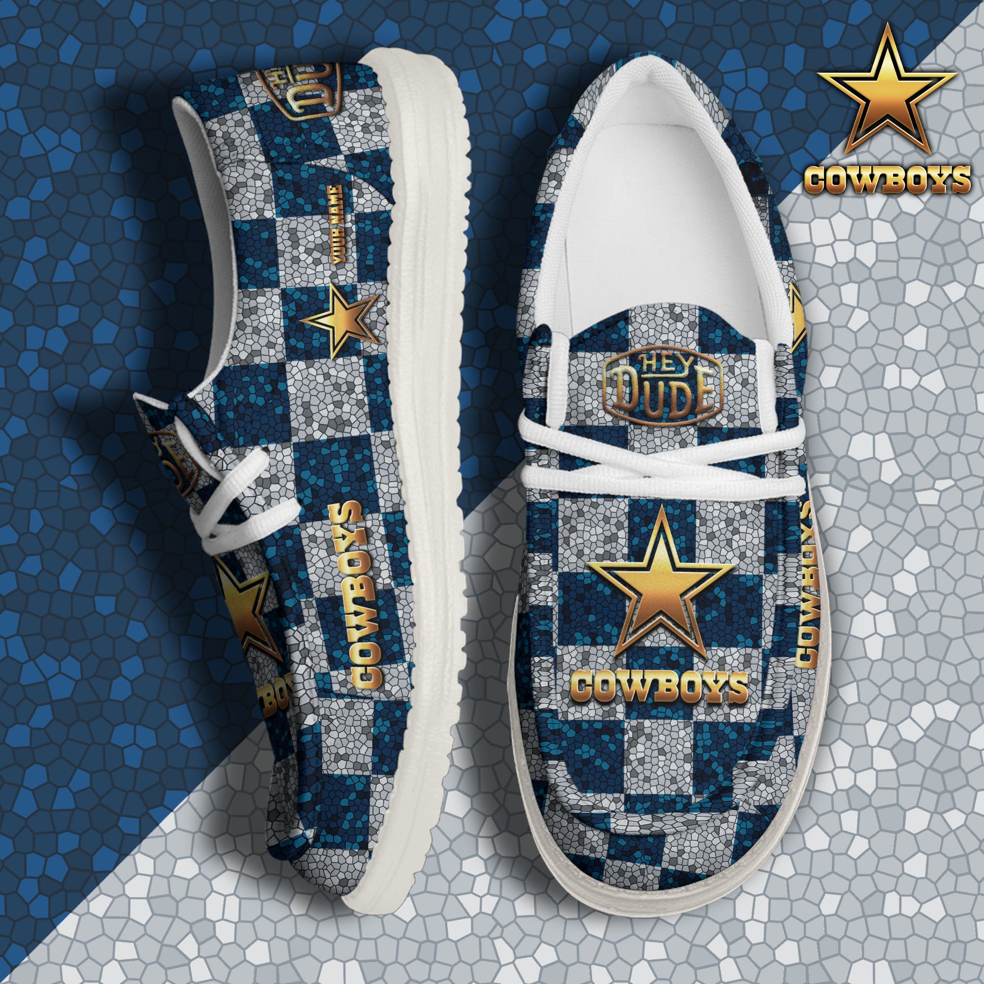 01 Dallas Cowboys Hey Dude Canvas Loafer Shoes 2024 Version Custom Your Name, Football Shoes For Fans, Sport Gifts ETRG-61670