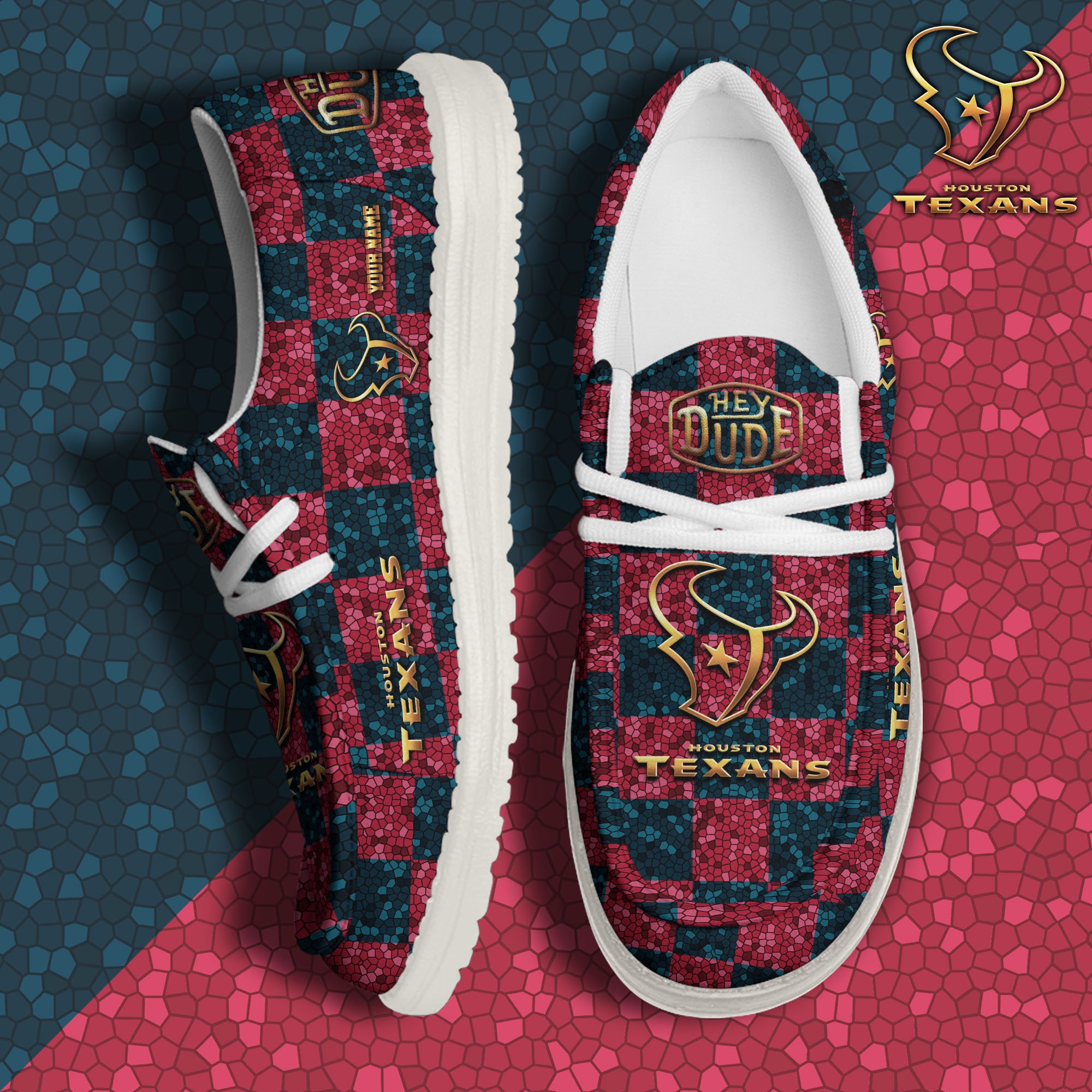 Houston Texans Hey Dude Canvas Loafer Shoes 2024 Version Custom Your Name, Football Shoes For Fans, Sport Gifts ETRG-61670