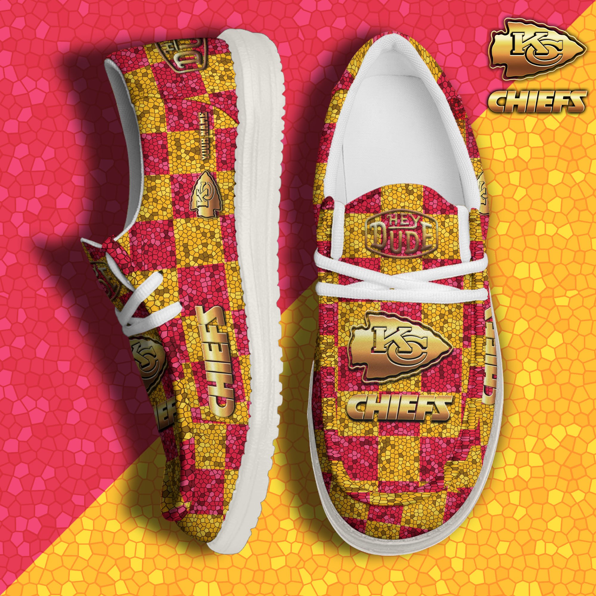 01 Kansas City Chiefs Hey Dude Canvas Loafer Shoes 2024 Version Custom Your Name, Football Shoes For Fans, Sport Gifts ETRG-61670