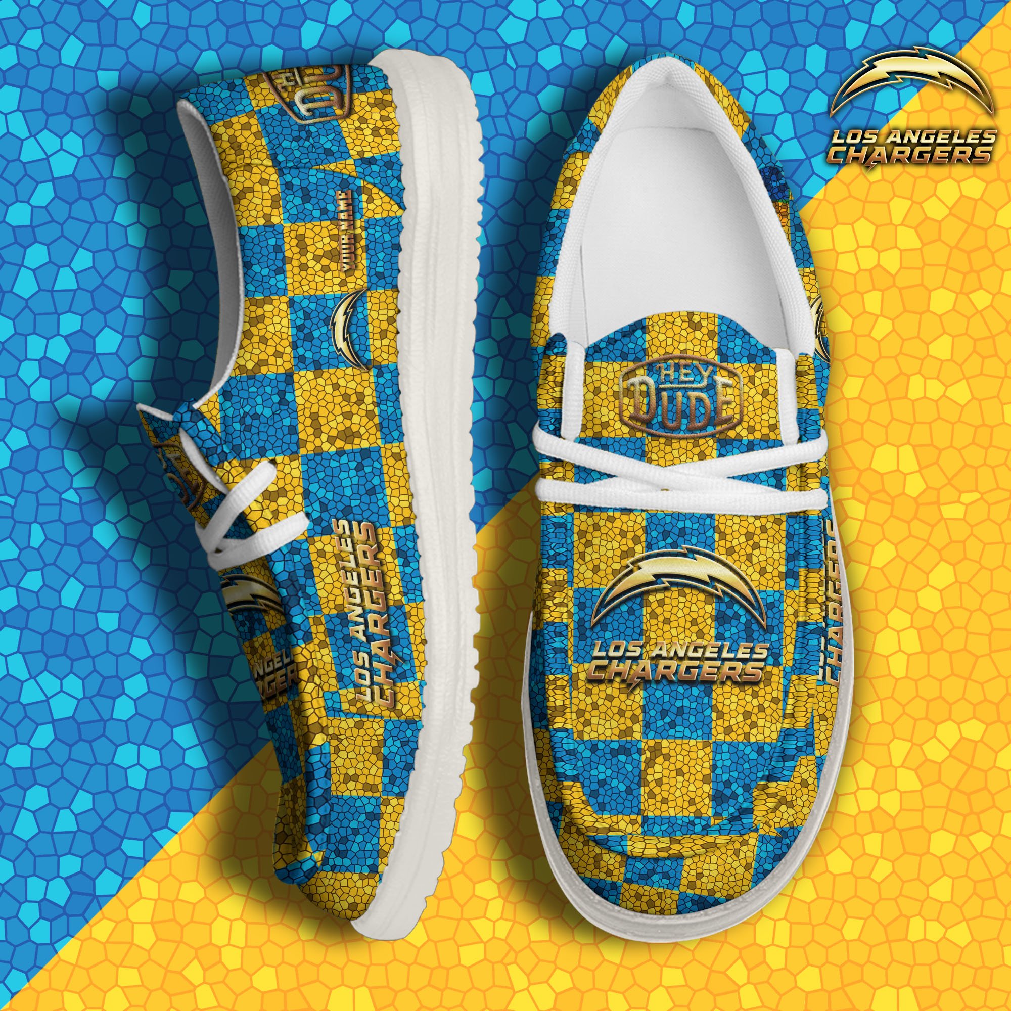 Los Angeles Chargers Hey Dude Canvas Loafer Shoes 2024 Version Custom Your Name, Football Shoes For Fans, Sport Gifts ETRG-61670