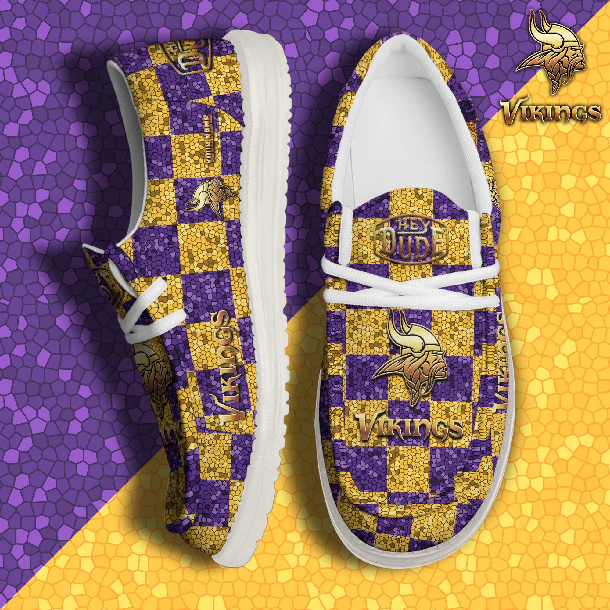 Minnesota Vikings Hey Dude Canvas Loafer Shoes 2024 Version Custom Your Name, Football Shoes For Fans, Sport Gifts ETRG-61670