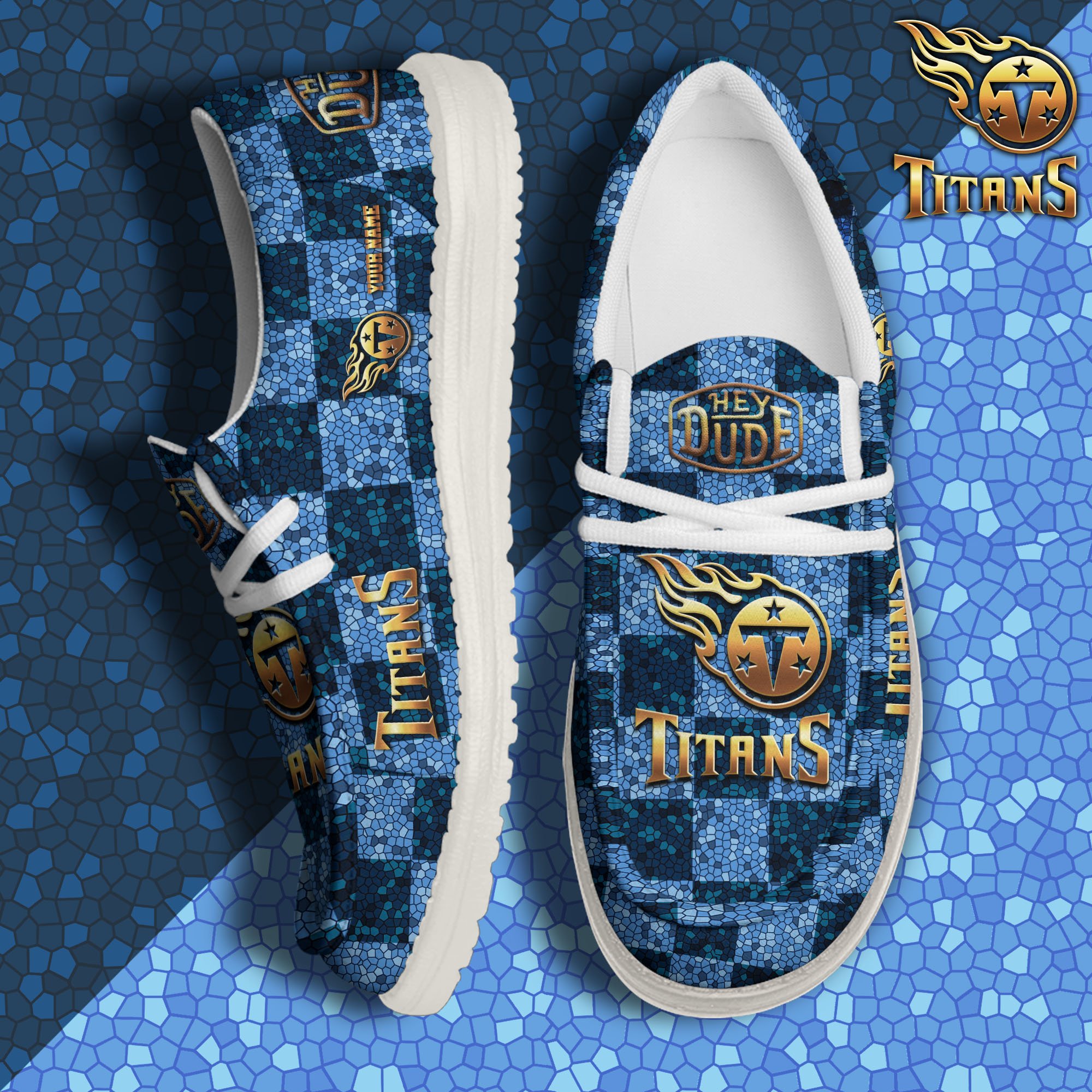 Tennessee Titans Hey Dude Canvas Loafer Shoes 2024 Version Custom Your Name, Football Shoes For Fans, Sport Gifts ETRG-61670