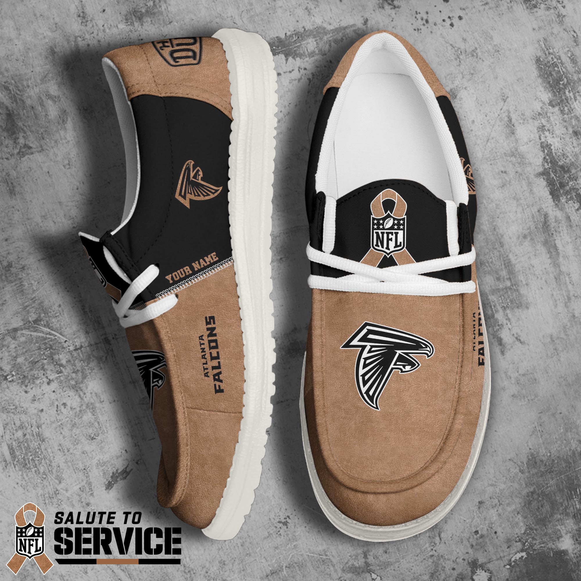 Atlanta Falcons Hey Dude Canvas Loafer Shoes 2024 Version Custom Your Name, Sport Team Shoes, Football Shoes, Sport Gifts For Lovers ETRG-61679