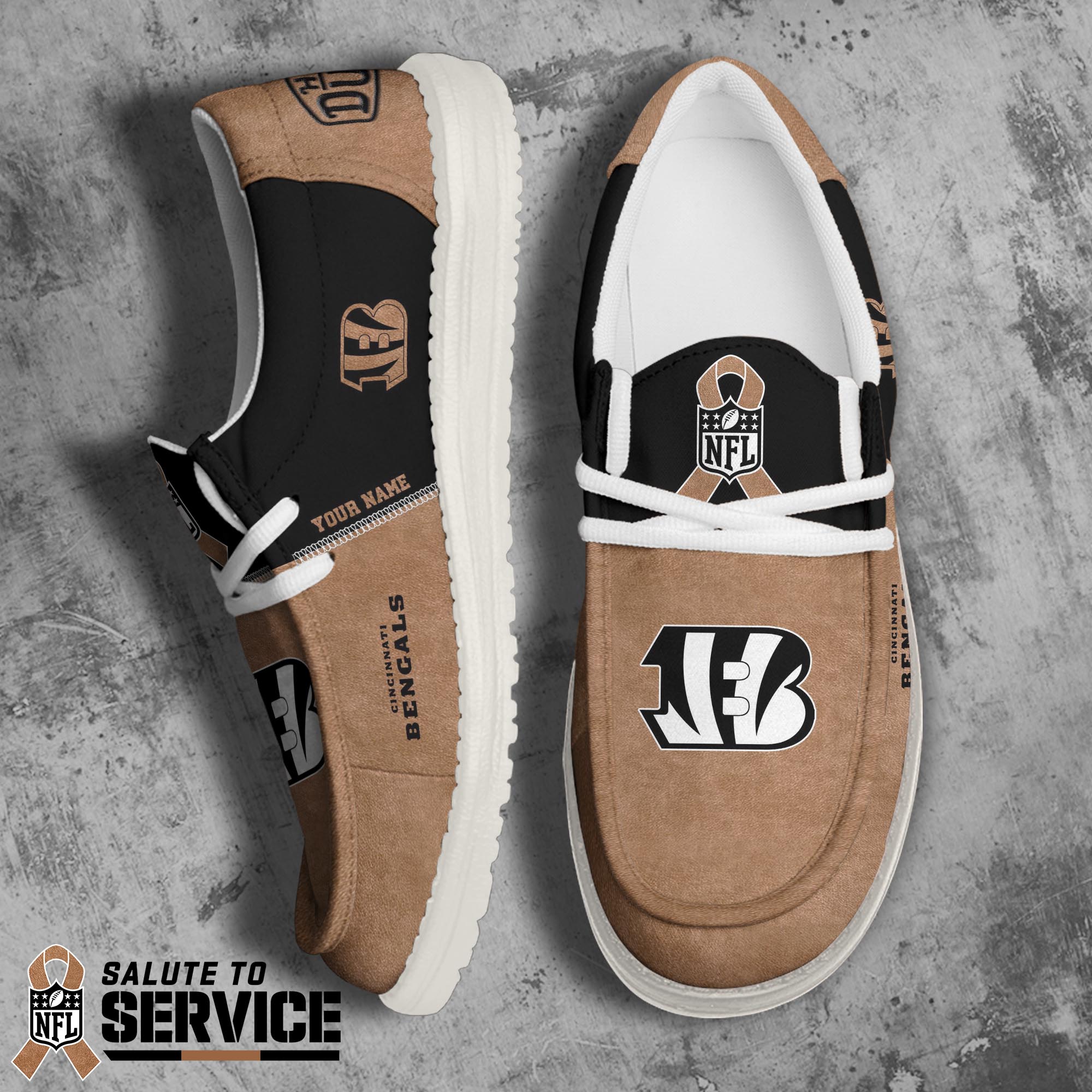 Cincinnati Bengals Hey Dude Canvas Loafer Shoes 2024 Version Custom Your Name, Sport Team Shoes, Football Shoes, Sport Gifts For Lovers ETRG-61679