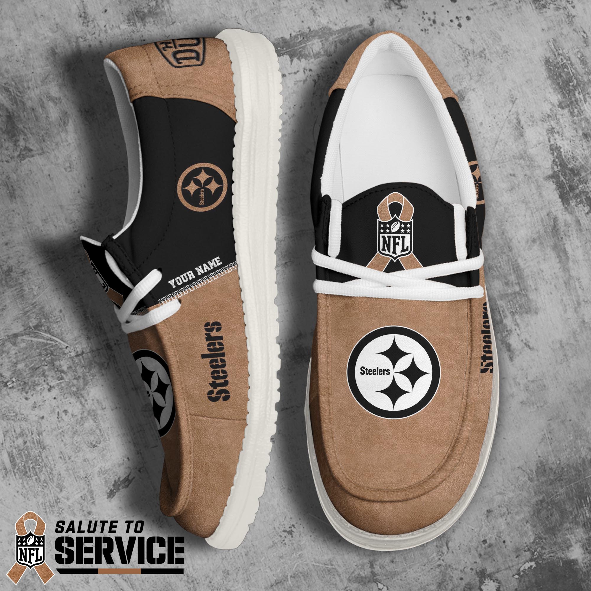 Pittsburgh Steelers Hey Dude Canvas Loafer Shoes 2024 Version Custom Your Name, Sport Team Shoes, Football Shoes, Sport Gifts For Lovers ETRG-61679