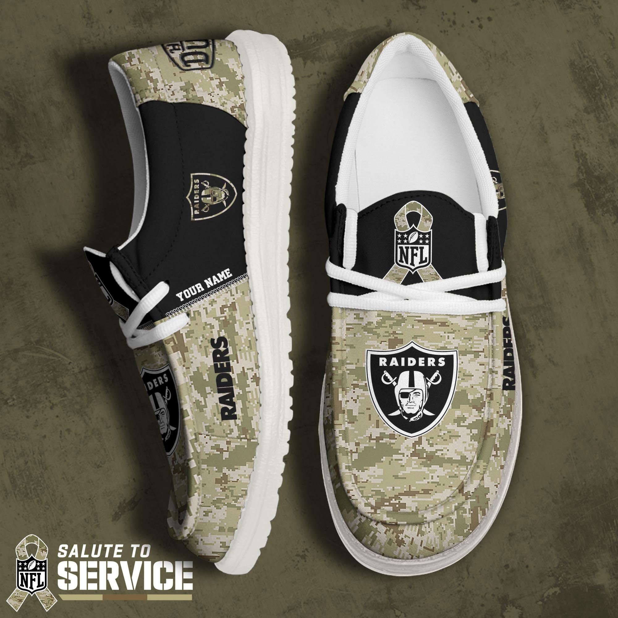 Las Vegas Raiders Hey Dude Canvas Loafer Shoes 2024 Version Custom Your Name, Sport Shoes, Sport Team Shoes, Sport Gifts For Fans ETRG-61680