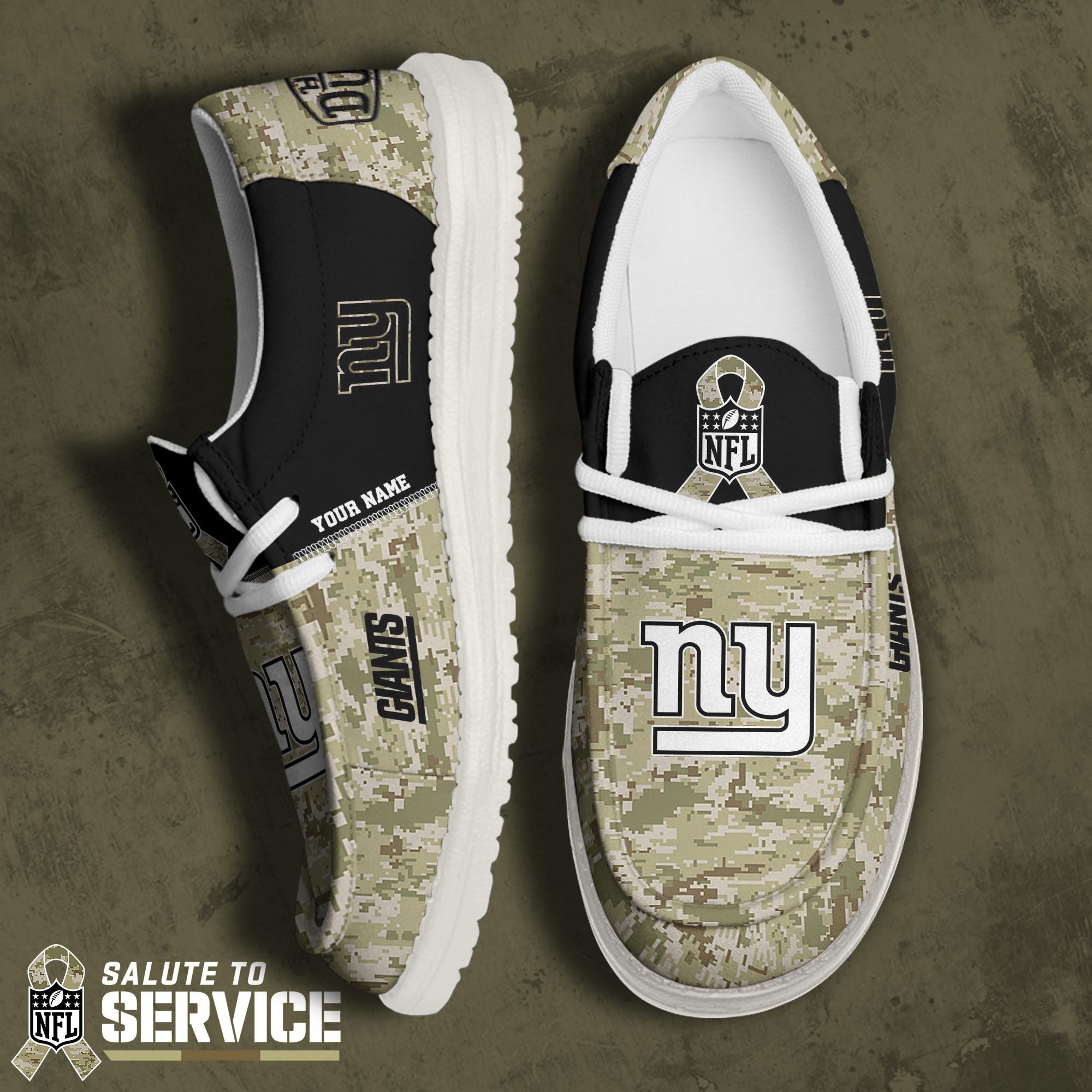 New York Giants Hey Dude Canvas Loafer Shoes 2024 Version Custom Your Name, Sport Shoes, Sport Team Shoes, Sport Gifts For Fans ETRG-61680