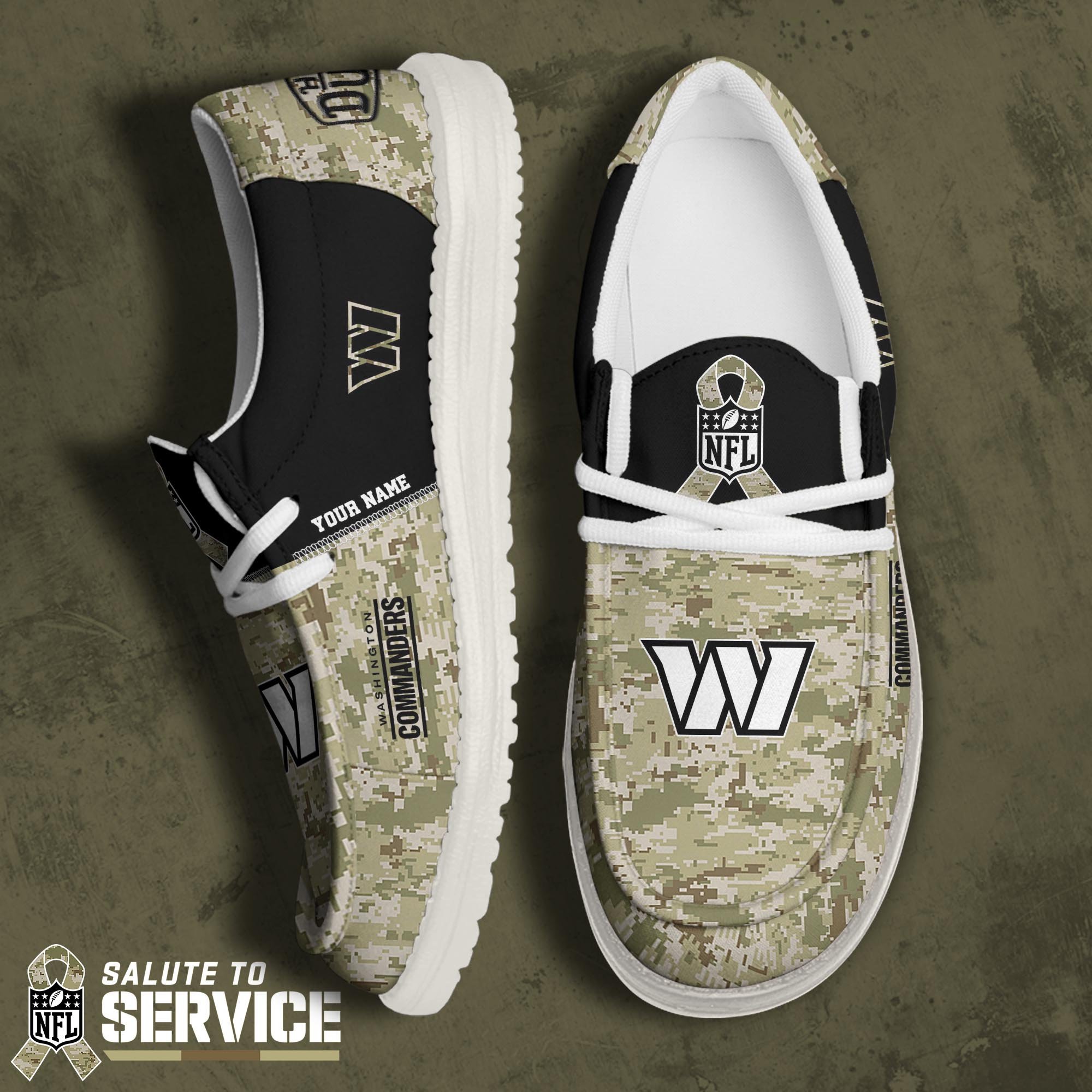 Washington Commanders Hey Dude Canvas Loafer Shoes 2024 Version Custom Your Name, Sport Shoes, Sport Team Shoes, Sport Gifts For Fans ETRG-61680