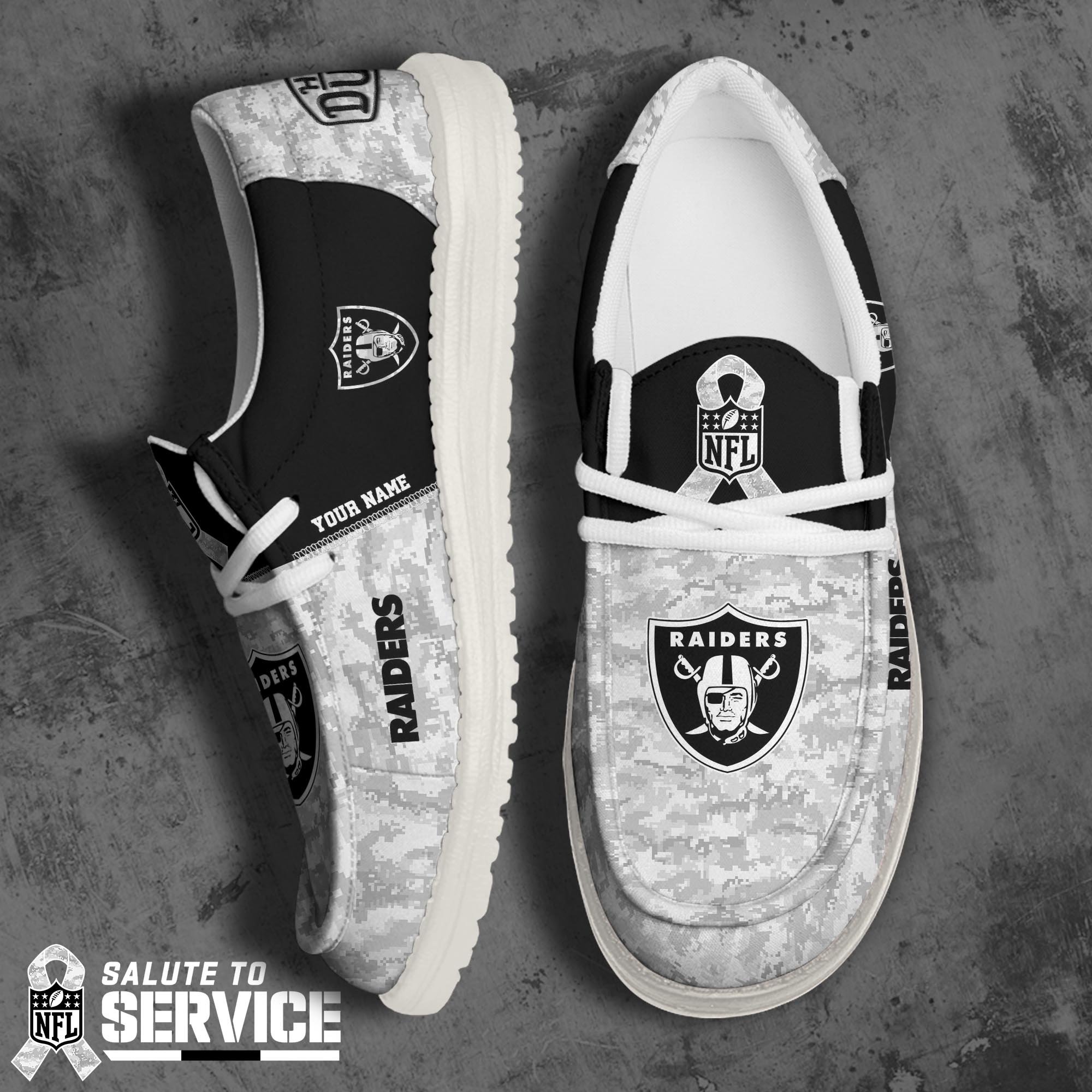 Las Vegas Raiders Hey Dude Canvas Loafer Shoes 2024 Version Custom Your Name, Football Shoes For Lovers, Sport Gifts ETRG-61681