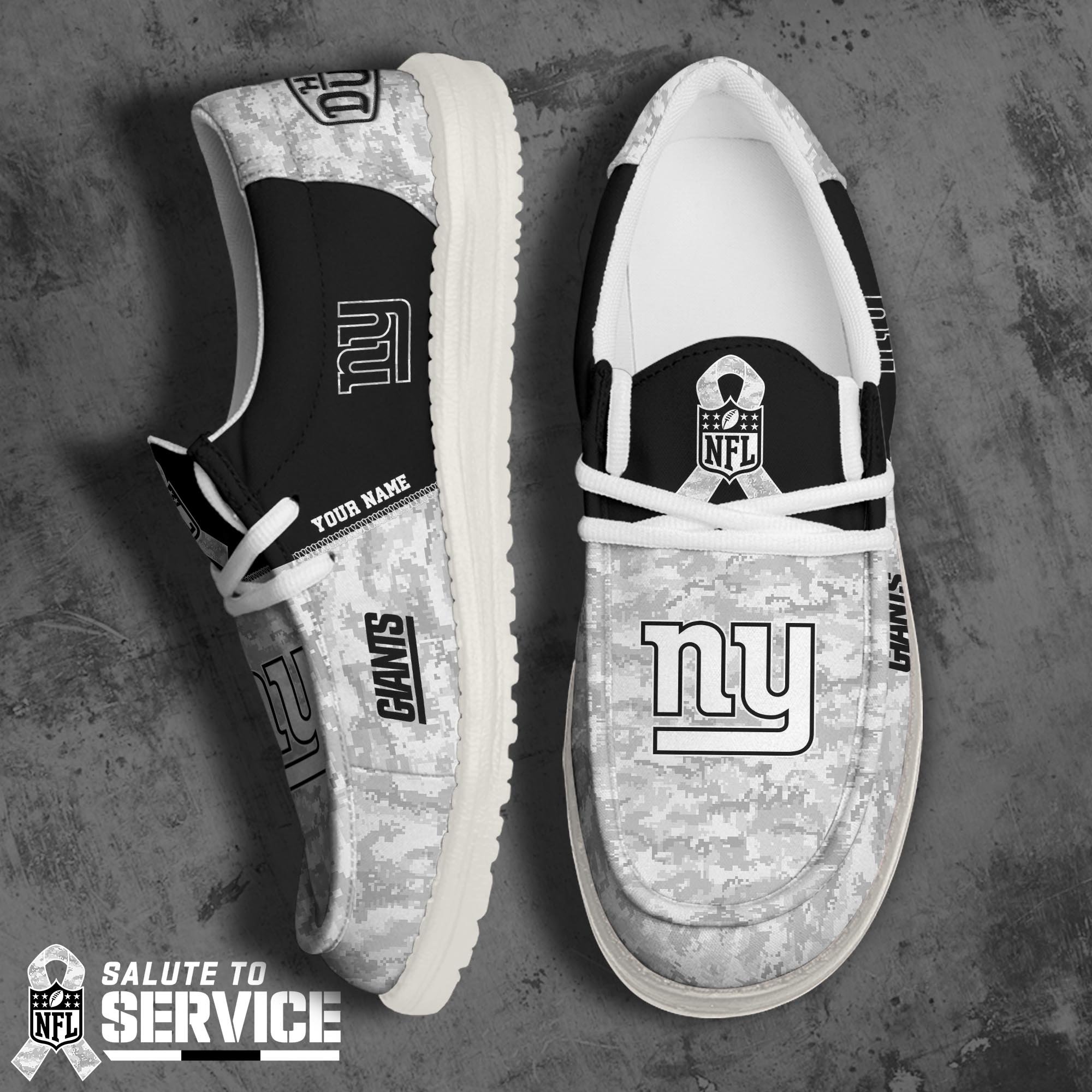 New York Giants Hey Dude Canvas Loafer Shoes 2024 Version Custom Your Name, Football Shoes For Lovers, Sport Gifts ETRG-61681