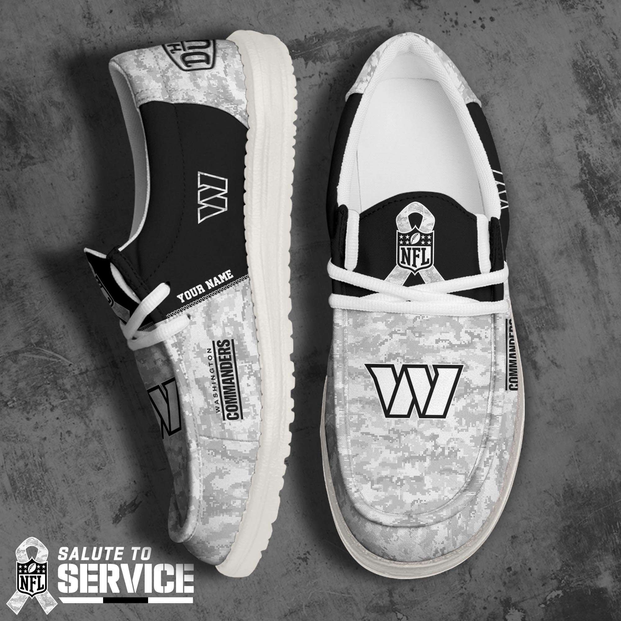 Washington Commanders Hey Dude Canvas Loafer Shoes 2024 Version Custom Your Name, Football Shoes For Lovers, Sport Gifts ETRG-61681