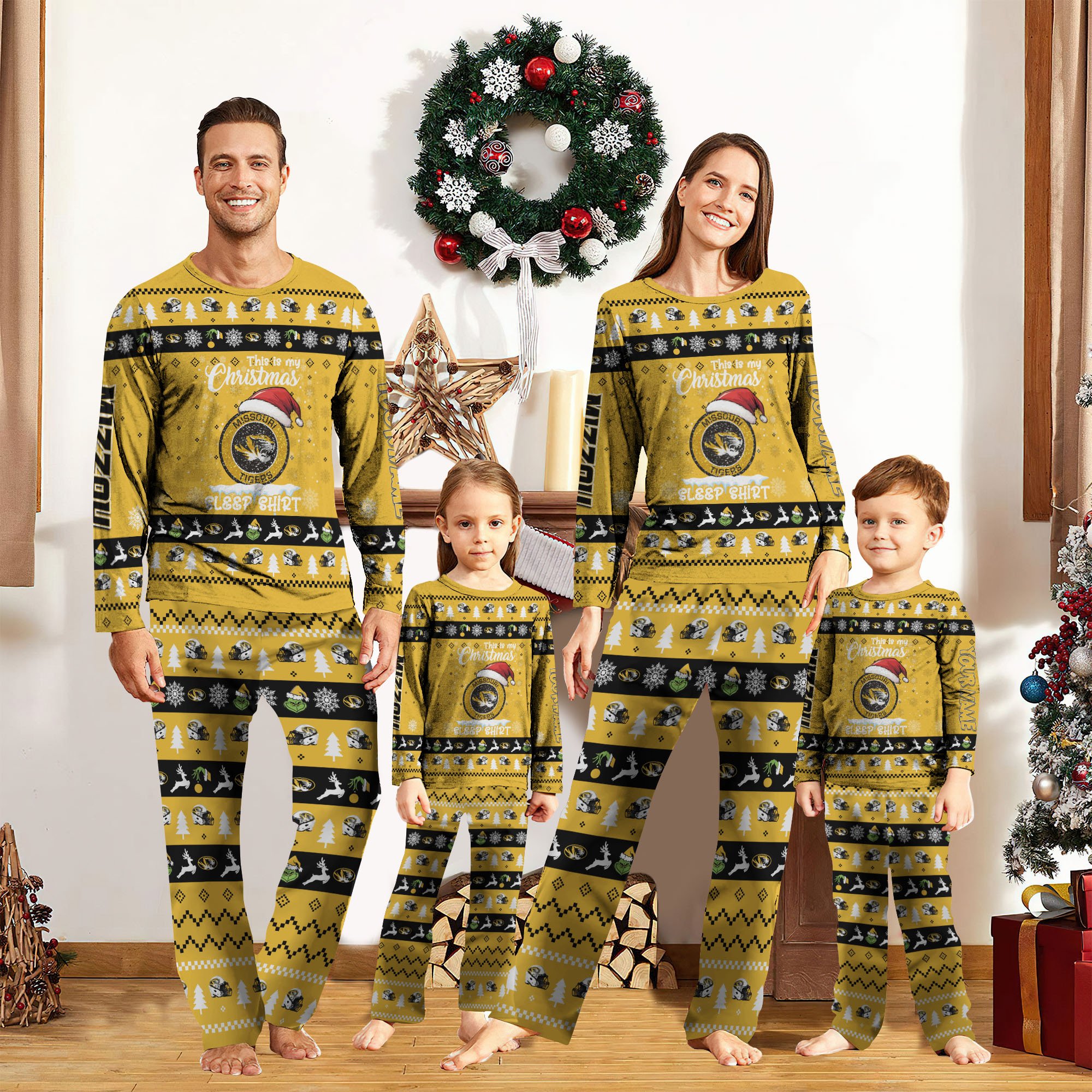 Missouri Tigers Christmas Pajamas 2024 Version Custom Your Name, Family Pajamas Set, Sport Pajamas, Christmas Gifts For Kids, Gifts For Sport Lovers ETRG-62089