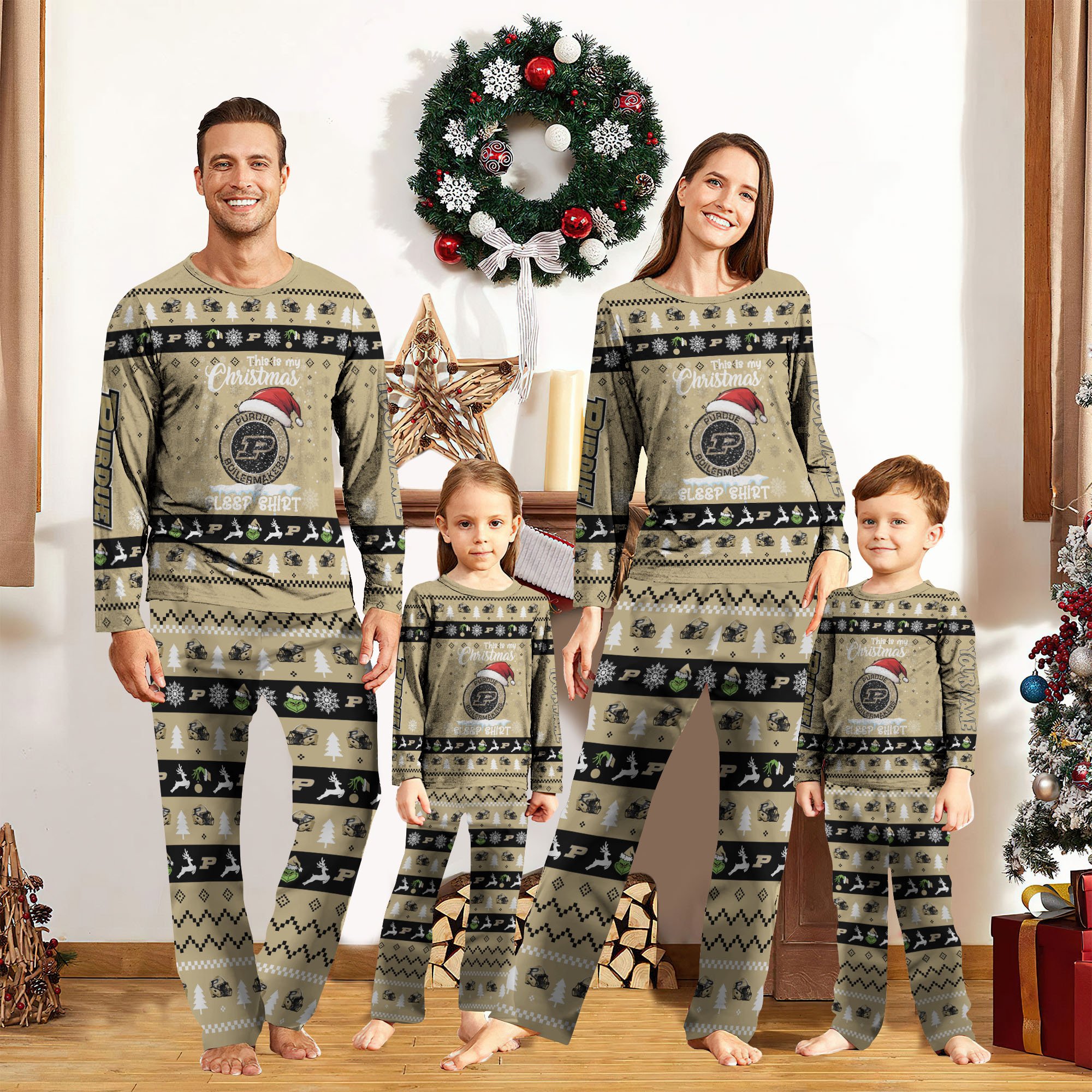 Purdue Boilermakers Christmas Pajamas 2024 Version Custom Your Name, Family Pajamas Set, Sport Pajamas, Christmas Gifts For Kids, Gifts For Sport Lovers ETRG-62089