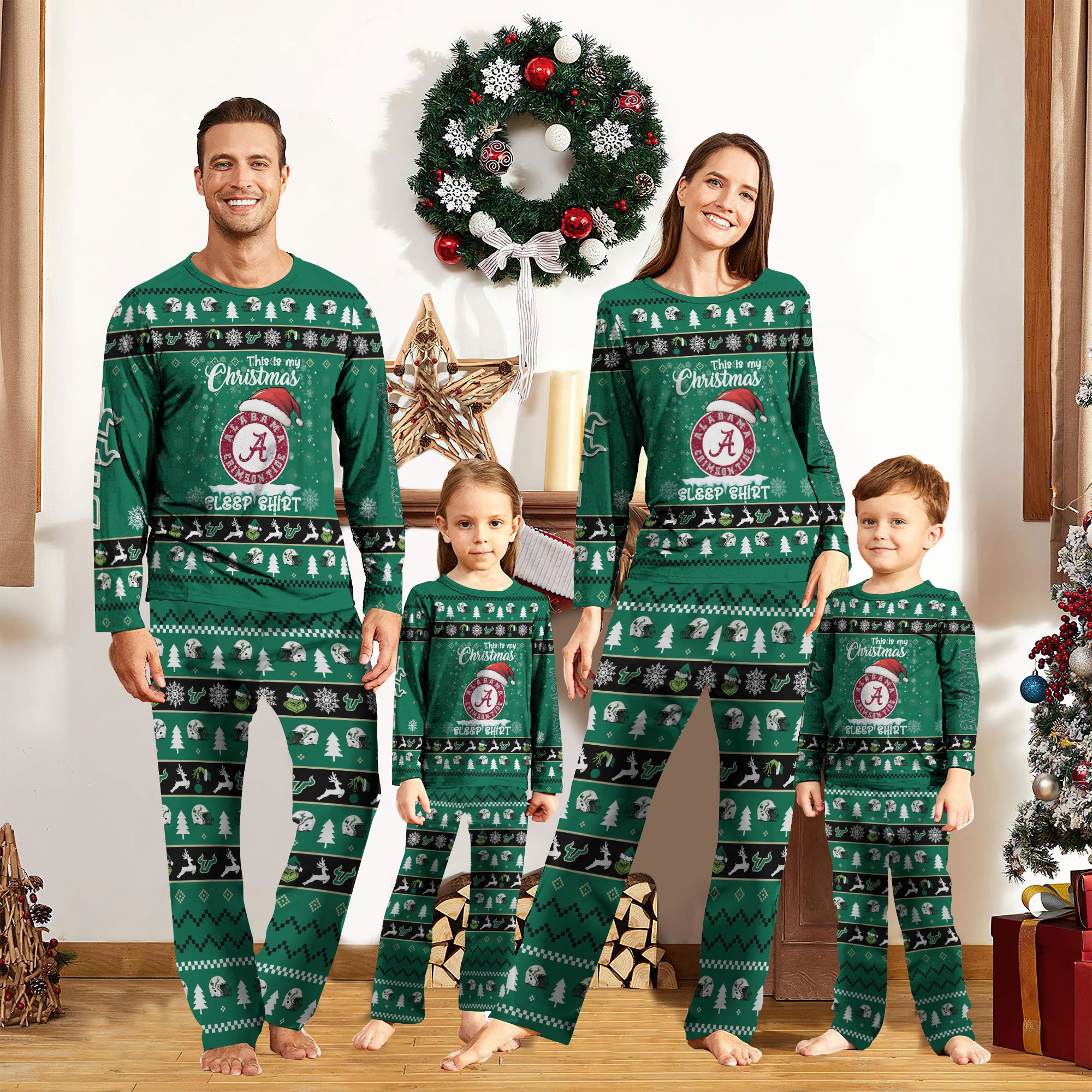 South Florida Bulls Christmas Pajamas 2024 Version Custom Your Name, Family Pajamas Set, Sport Pajamas, Christmas Gifts For Kids, Gifts For Sport Lovers ETRG-62089