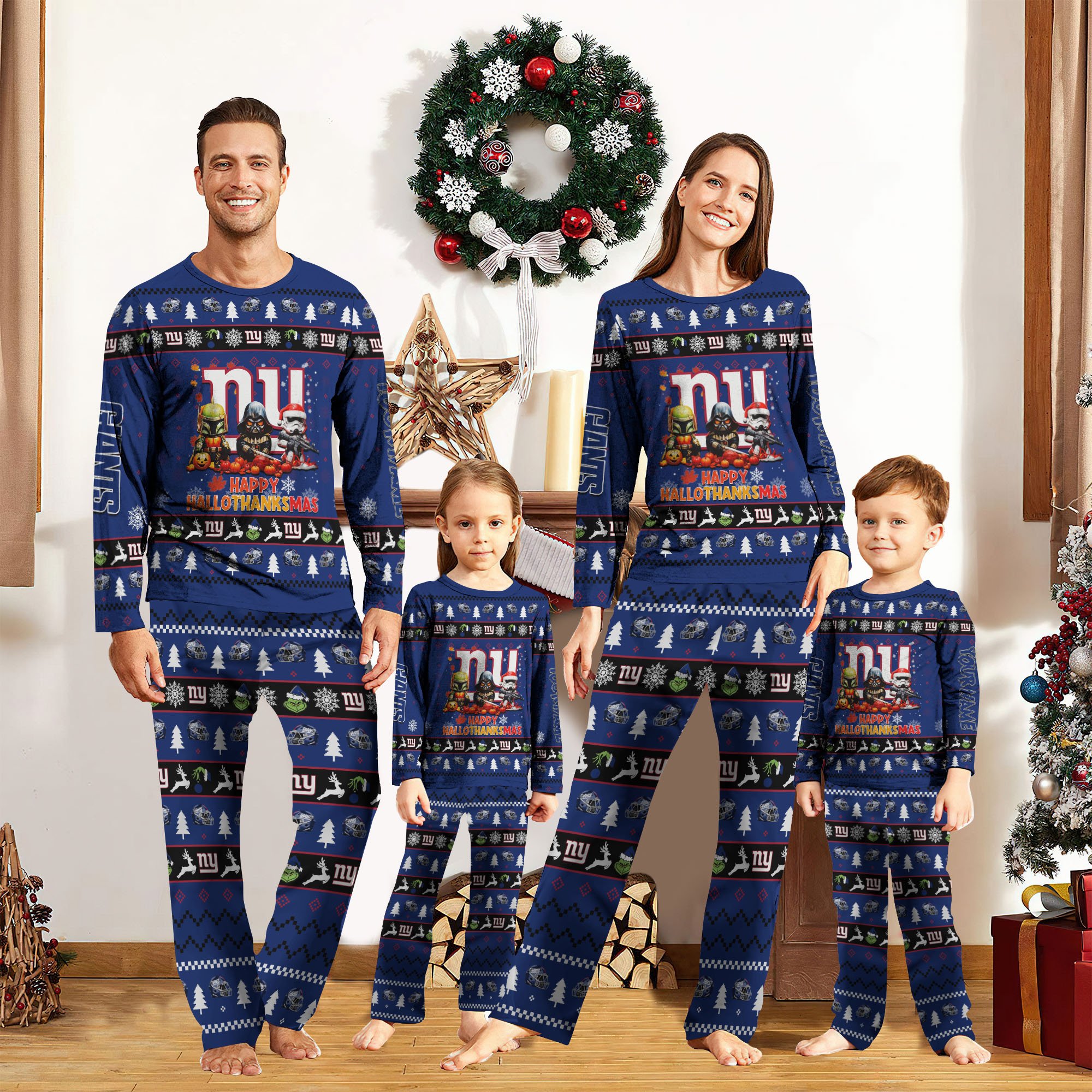 New York Giants Pajamas 2024 Version Custom Your Name, Happy HalloThanksMas, Sport Pajamas For Family, Christmas Pajamas, Gifts for Sport Lovers ETRG-61886