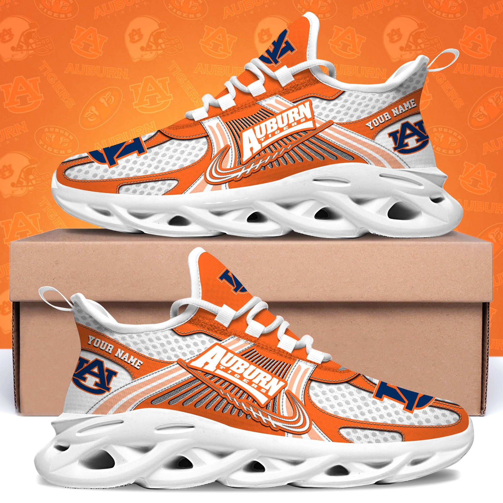 Auburn Tigers Clunky Sneakers Custom Your Name, Sport Sneakers, Sport Gifts For Fan, Gifts For Him ETRG-62343