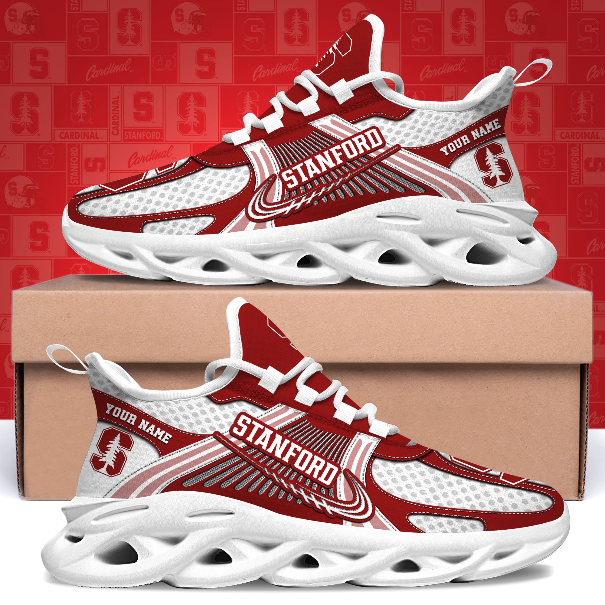 Stanford Cardinal Clunky Sneakers Custom Your Name, Sport Sneakers, Sport Gifts For Fan, Gifts For Him ETRG-62343