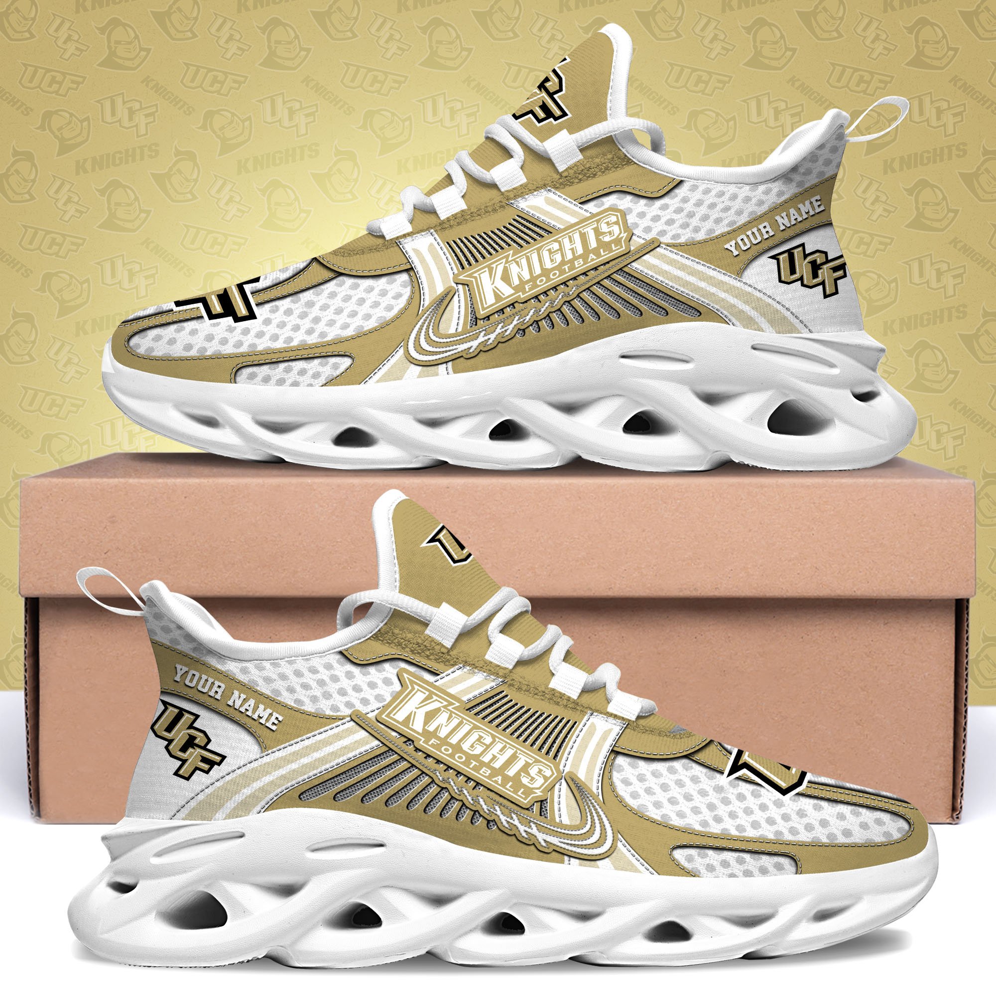 UCF Knights Clunky Sneakers Custom Your Name, Sport Sneakers, Sport Gifts For Fan, Gifts For Him ETRG-62343