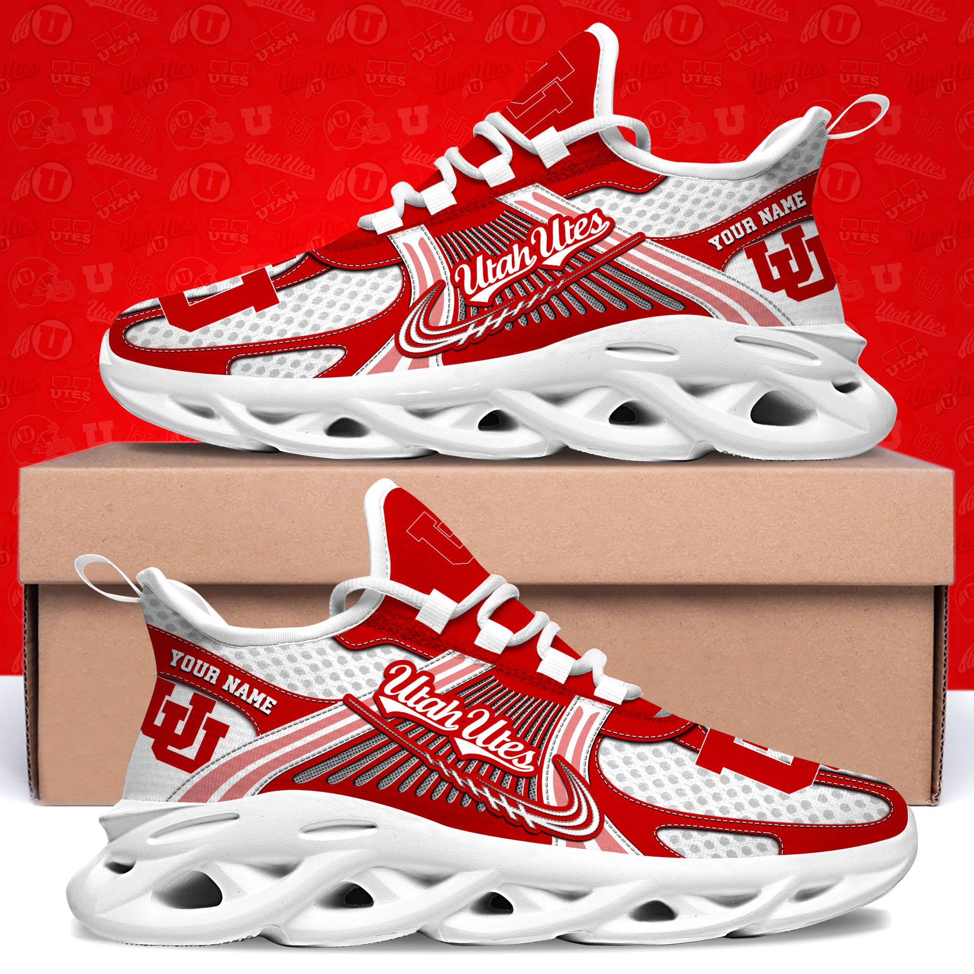 Utah Utes Clunky Sneakers Custom Your Name, Sport Sneakers, Sport Gifts For Fan, Gifts For Him ETRG-62343