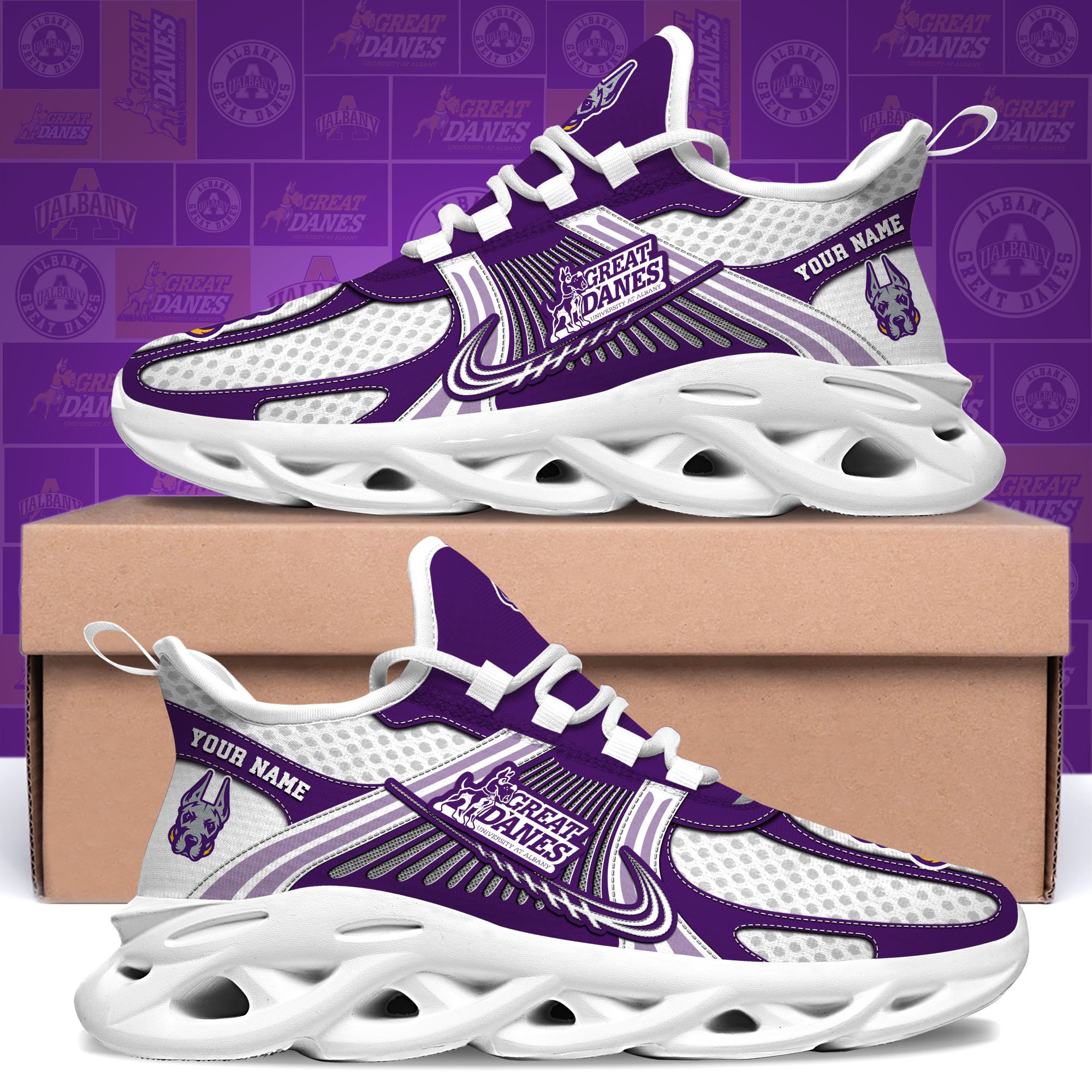 Albany Great Danes Clunky Sneakers Custom Your Name, Sport Sneakers, Sport Gifts For Fan, Gifts For Him ETRG-62343