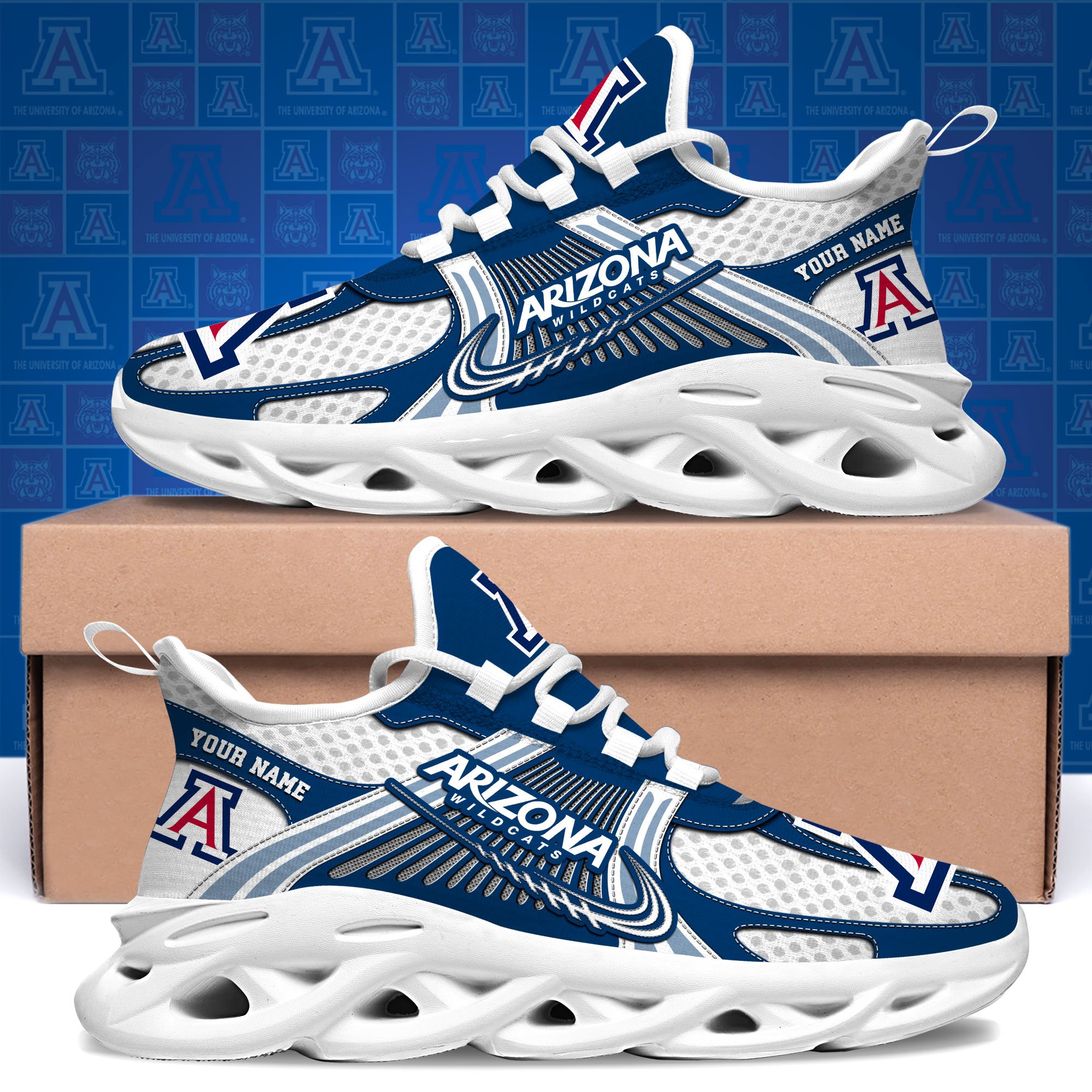 Arizona Wildcats Clunky Sneakers Custom Your Name, Sport Sneakers, Sport Gifts For Fan, Gifts For Him ETRG-62343