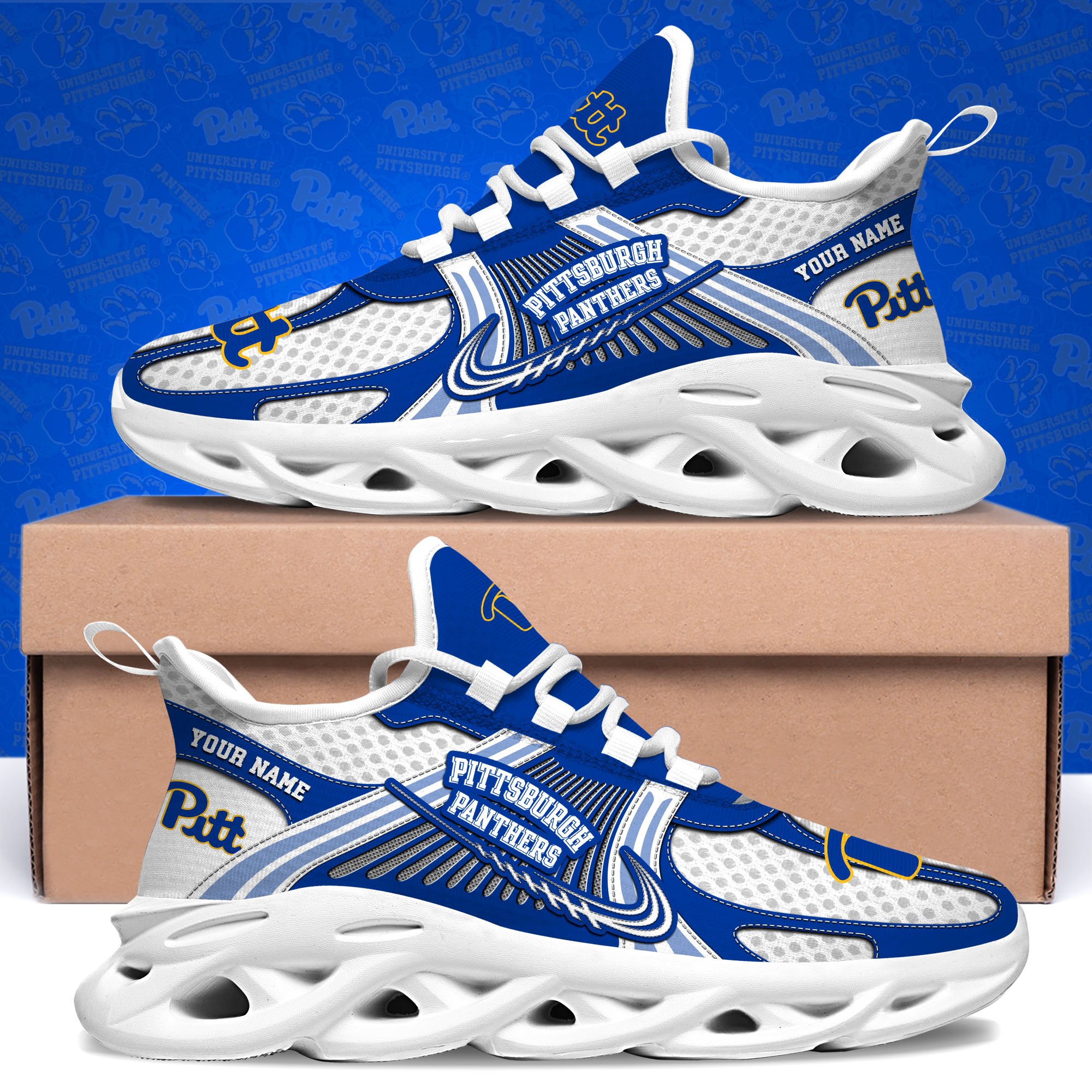 Pittsburgh Panthers Clunky Sneakers Custom Your Name, Sport Sneakers, Sport Gifts For Fan, Gifts For Him ETRG-62343