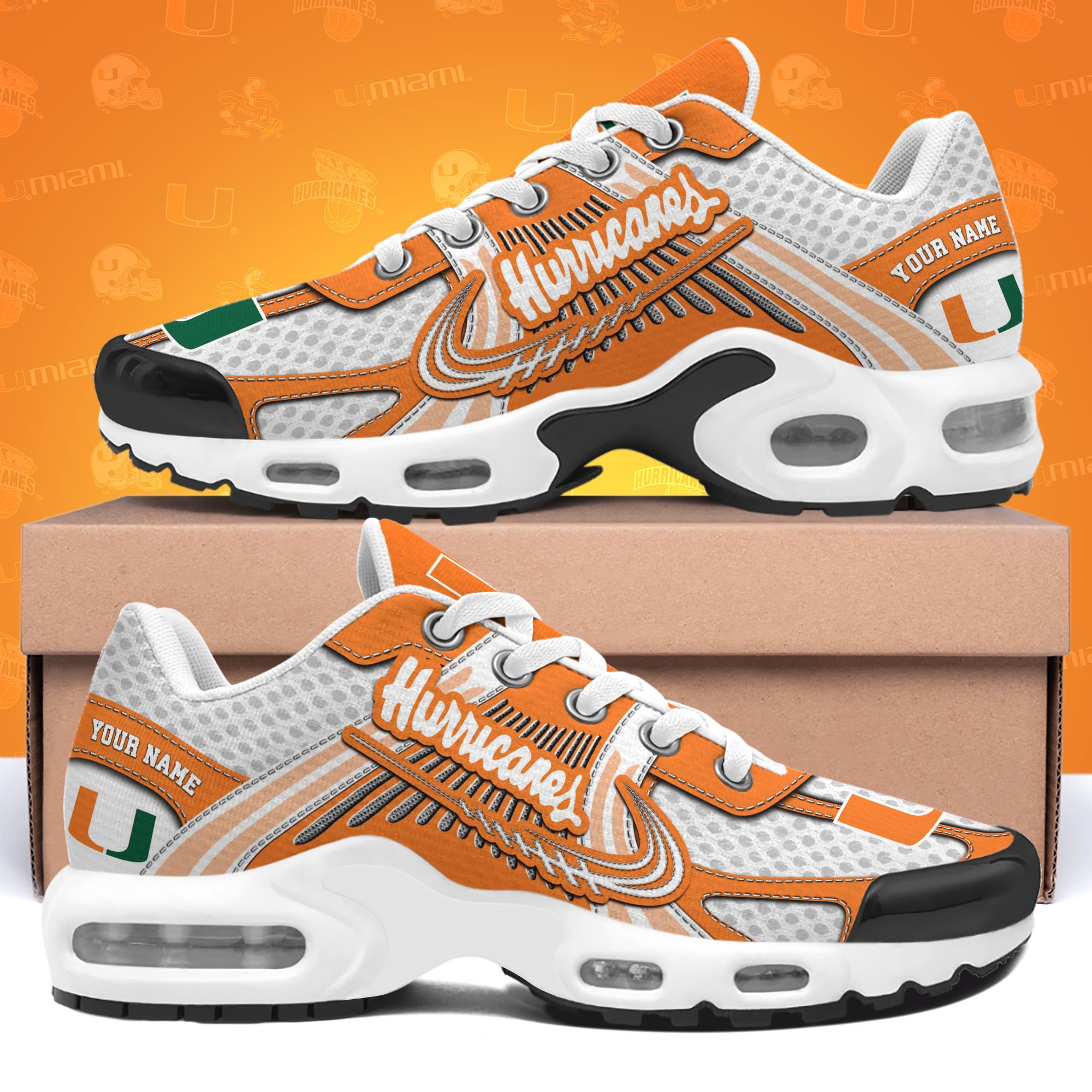 Miami Hurricanes TN Shoes Custom Your Name, Sport Shoes, Gifts For Fans, Sport Gifts For Him ETRG-62360