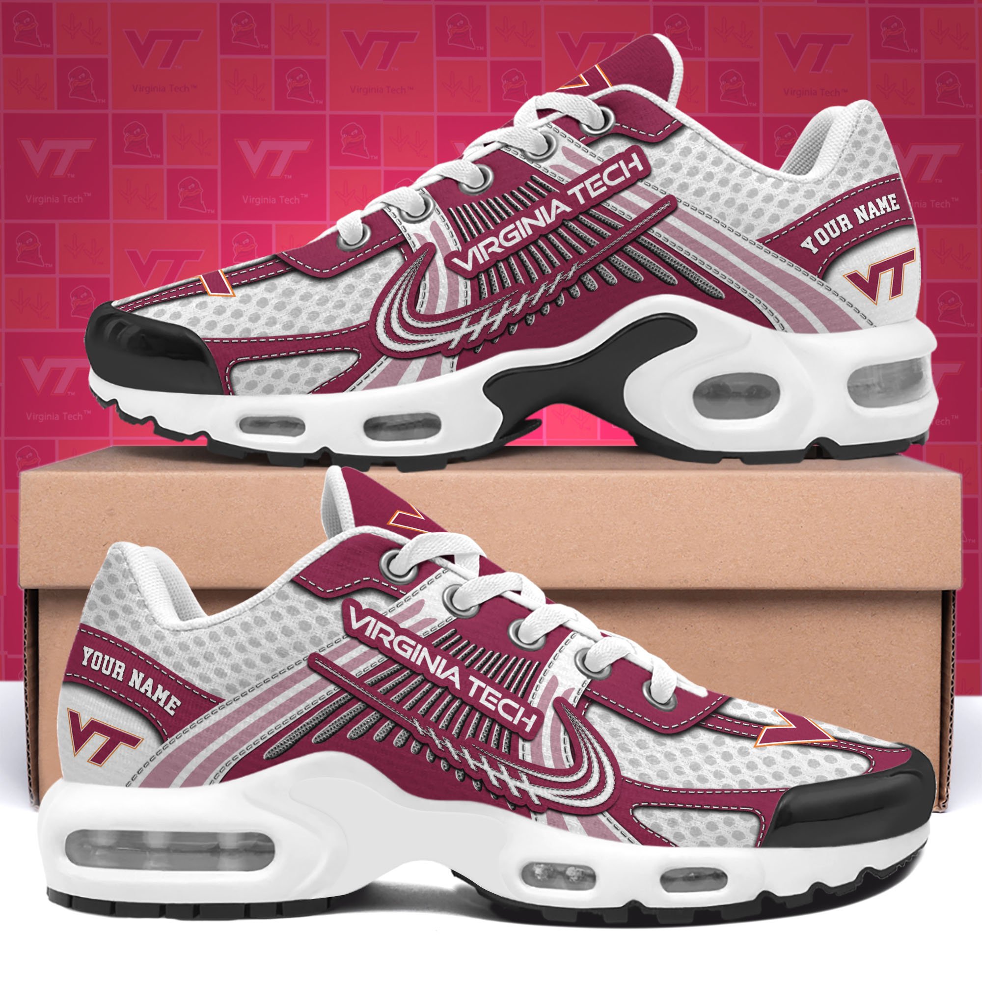 Virginia Tech Hokies TN Shoes Custom Your Name, Sport Shoes, Gifts For Fans, Sport Gifts For Him ETRG-62360