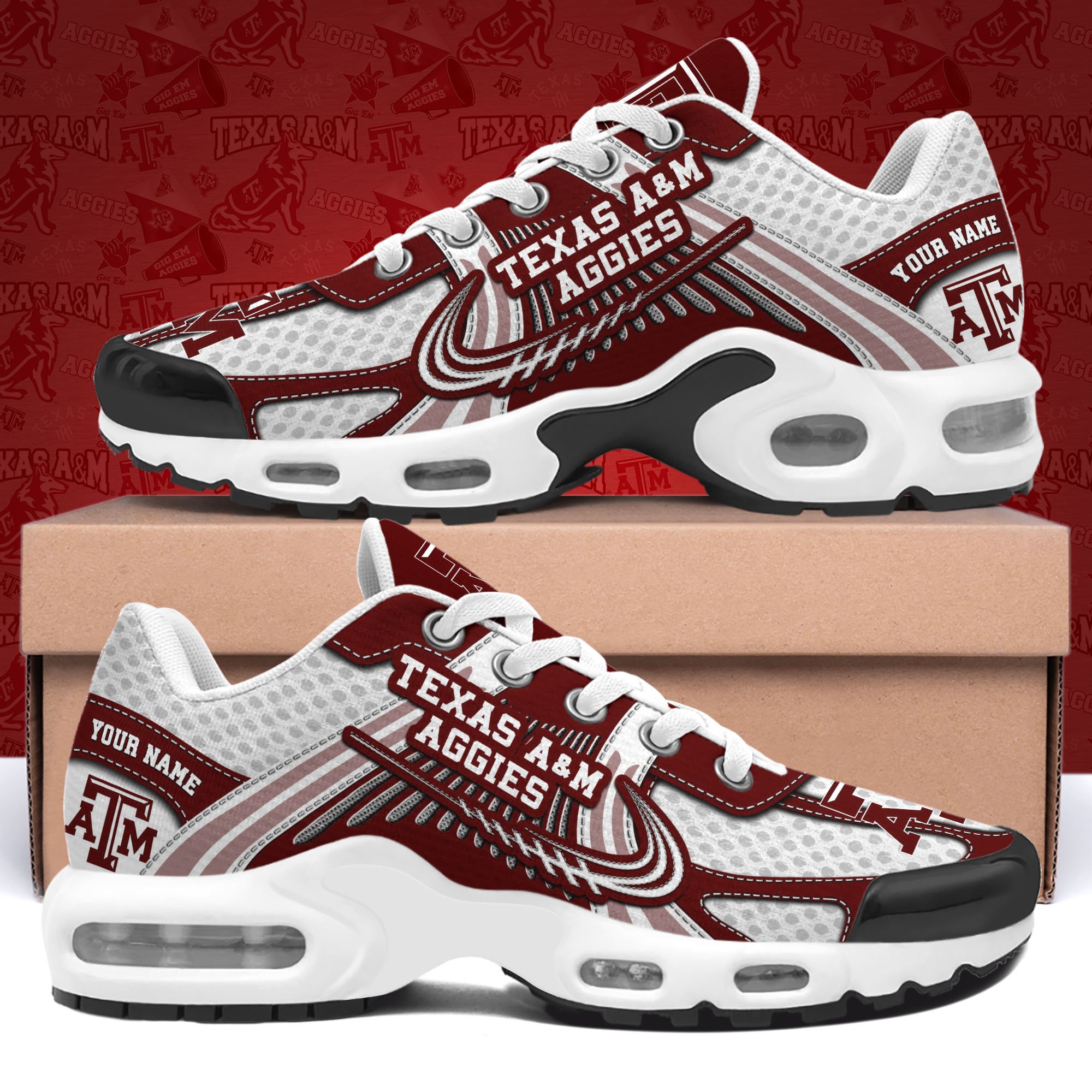 Texas A&M Aggies TN Shoes Custom Your Name, Sport Shoes, Gifts For Fans, Sport Gifts For Him ETRG-62360