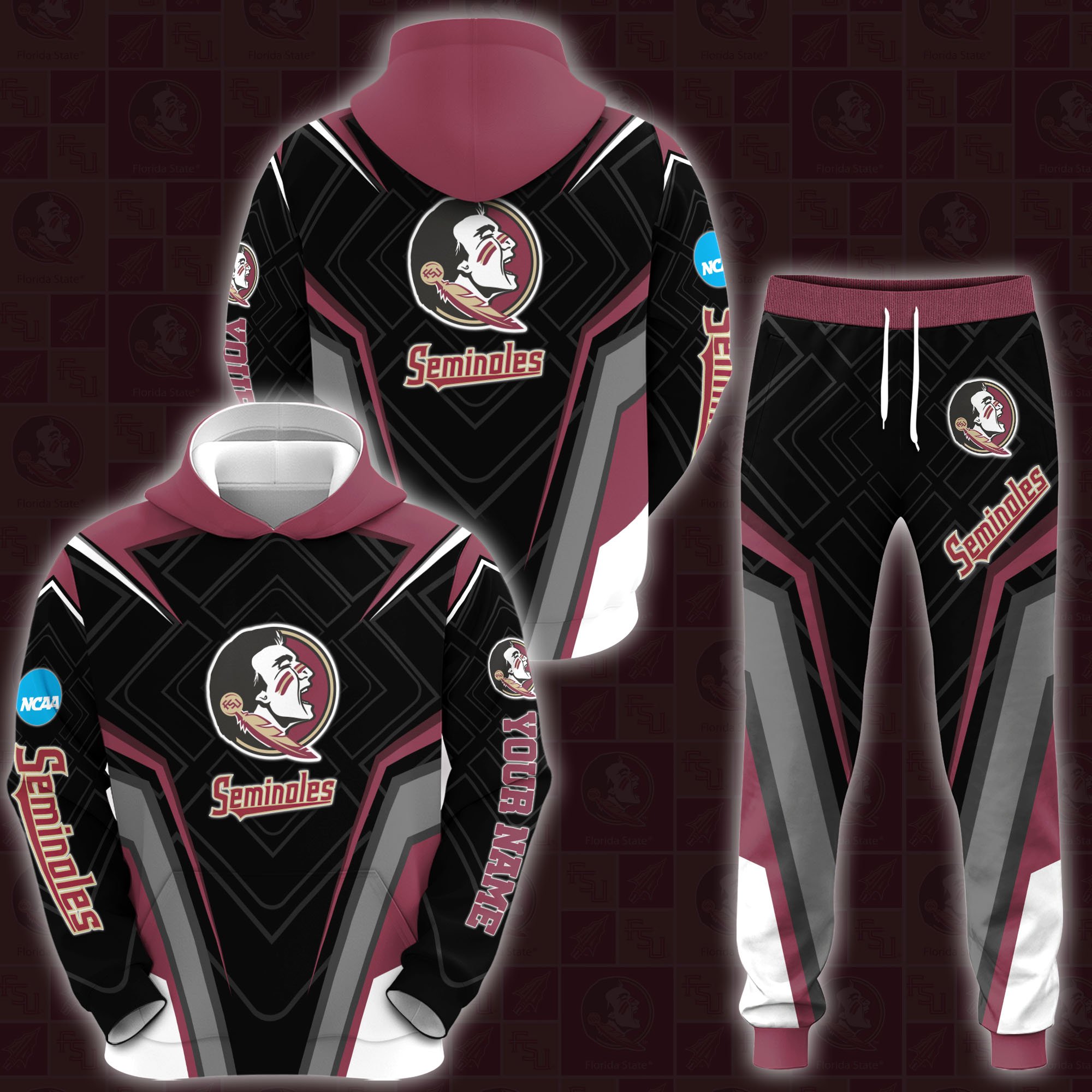 Florida State Seminoles Hoodie And Sweatpants 2024 Version Custom Your Name, Hoodie And Sweatpants For Sport Lovers, Gifts For Fans, Sport Gifts ETRG-62556