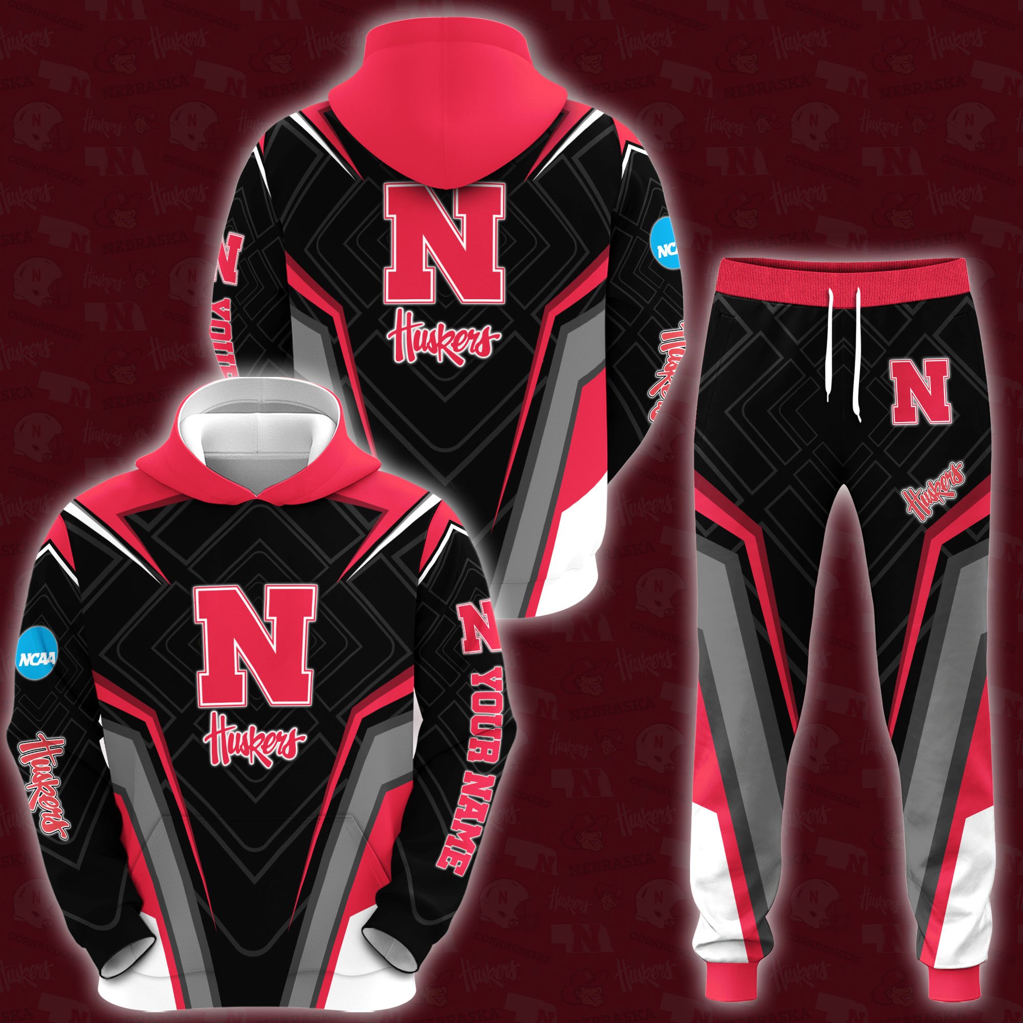 Nebraska Cornhuskers Hoodie And Sweatpants 2024 Version Custom Your Name, Hoodie And Sweatpants For Sport Lovers, Gifts For Fans, Sport Gifts ETRG-62556