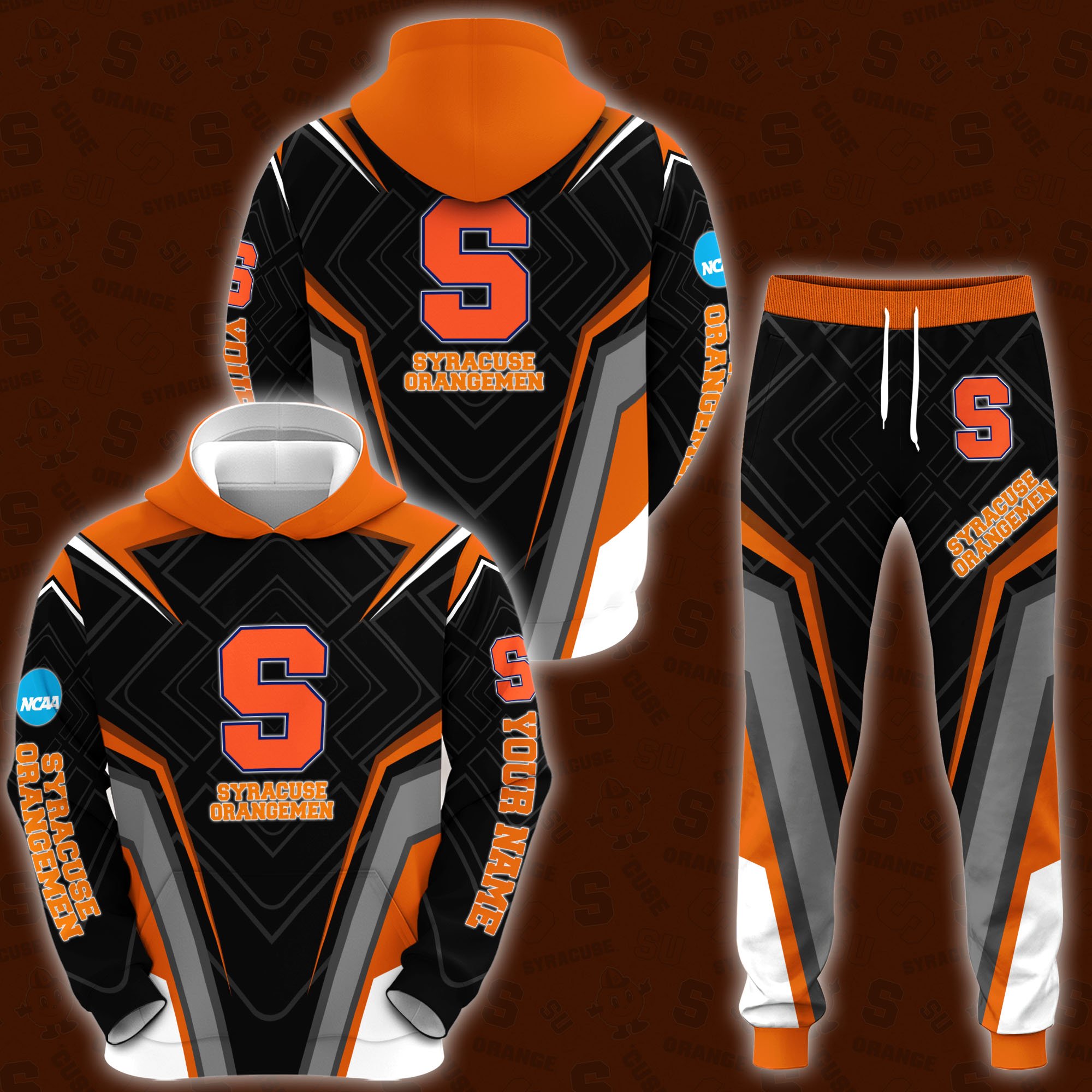 Syracuse Orange Hoodie And Sweatpants 2024 Version Custom Your Name, Hoodie And Sweatpants For Sport Lovers, Gifts For Fans, Sport Gifts ETRG-62556