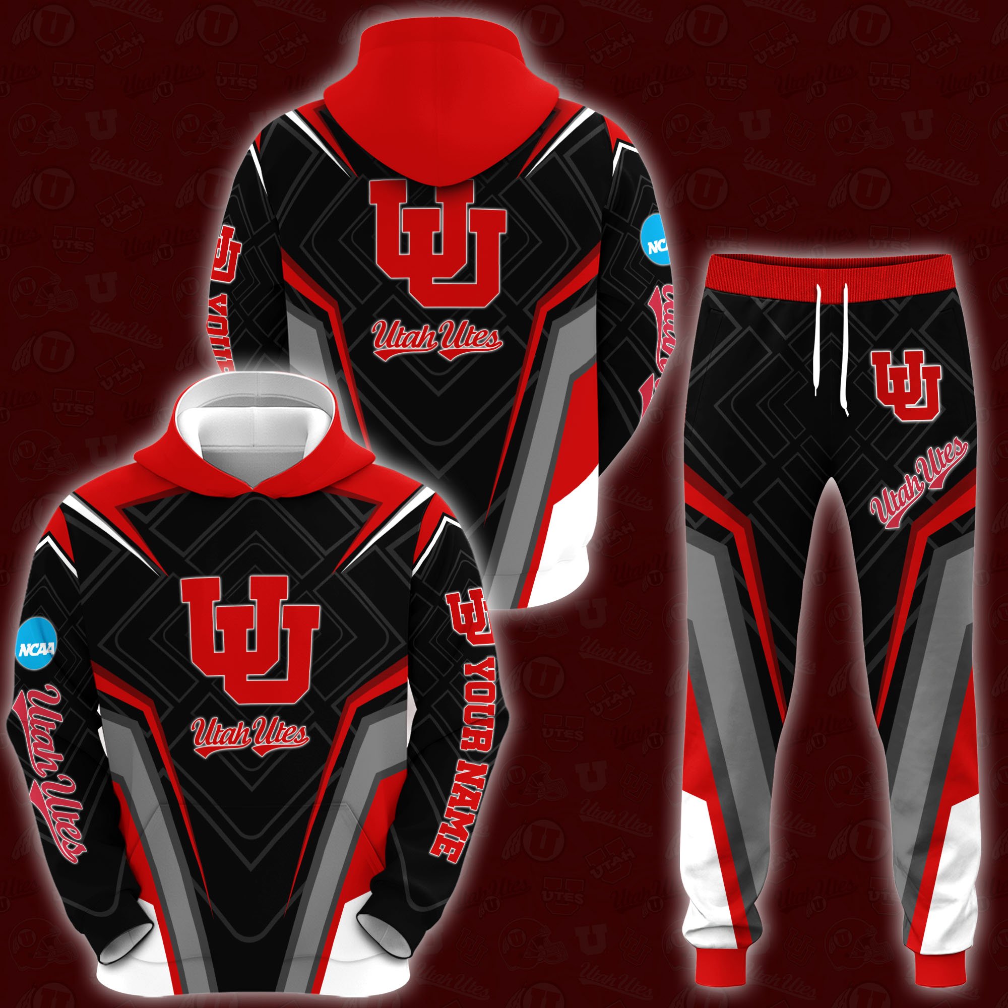 Utah Utes Hoodie And Sweatpants 2024 Version Custom Your Name, Hoodie And Sweatpants For Sport Lovers, Gifts For Fans, Sport Gifts ETRG-62556