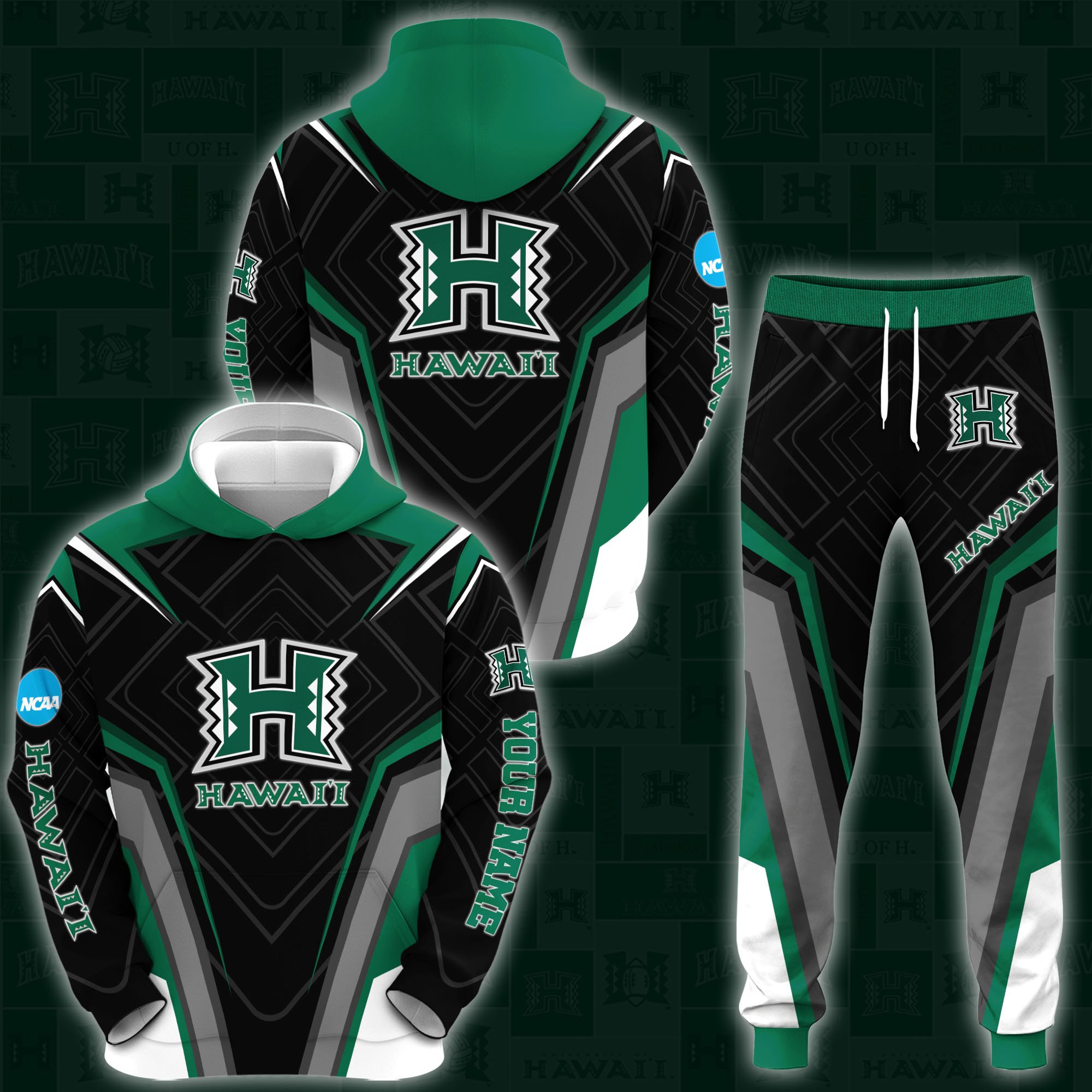 Hawaii Rainbow Warriors Hoodie And Sweatpants 2024 Version Custom Your Name, Hoodie And Sweatpants For Sport Lovers, Gifts For Fans, Sport Gifts ETRG-62556